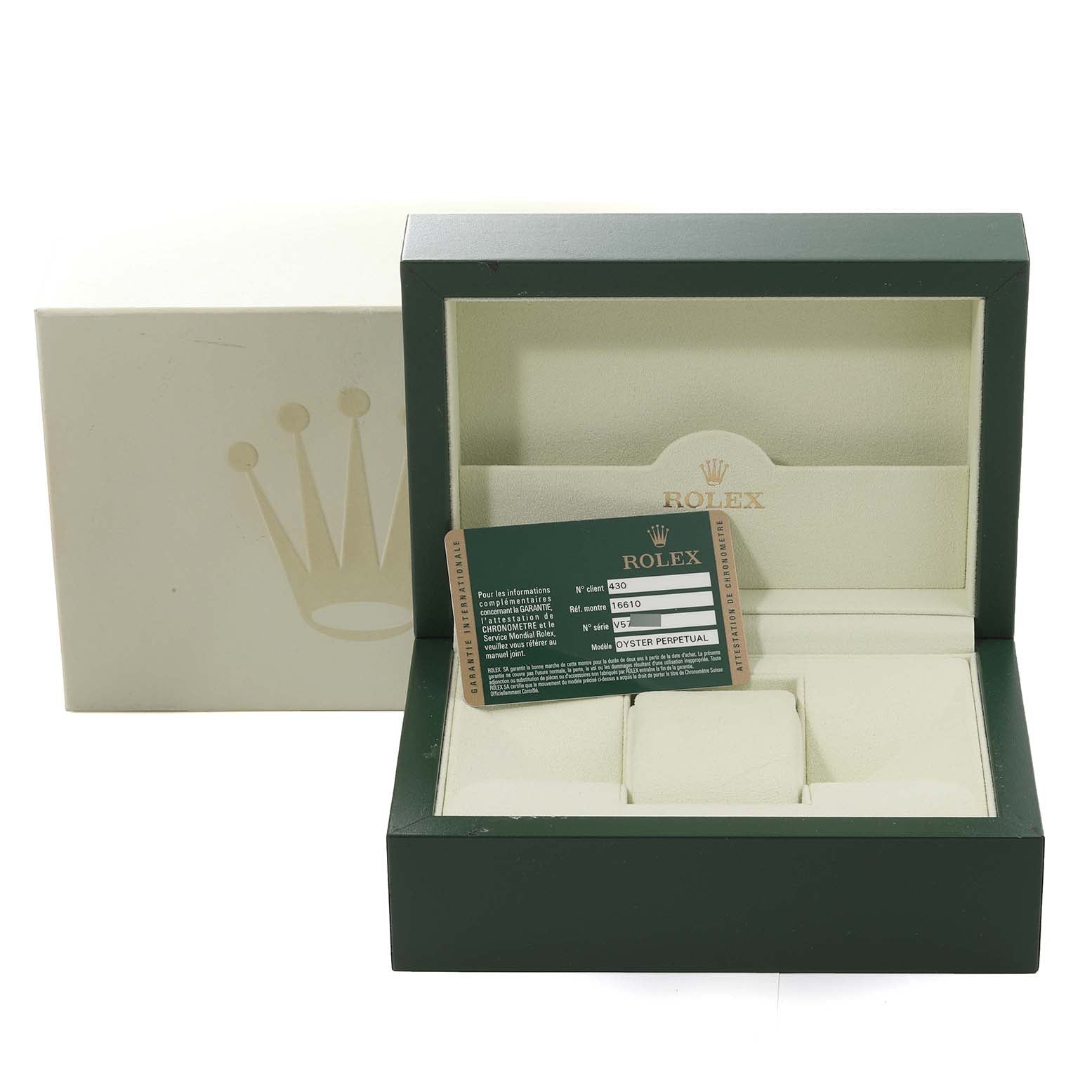 Rolex Submariner Date 40mm Black Dial Steel Mens Watch 16610 Box Card