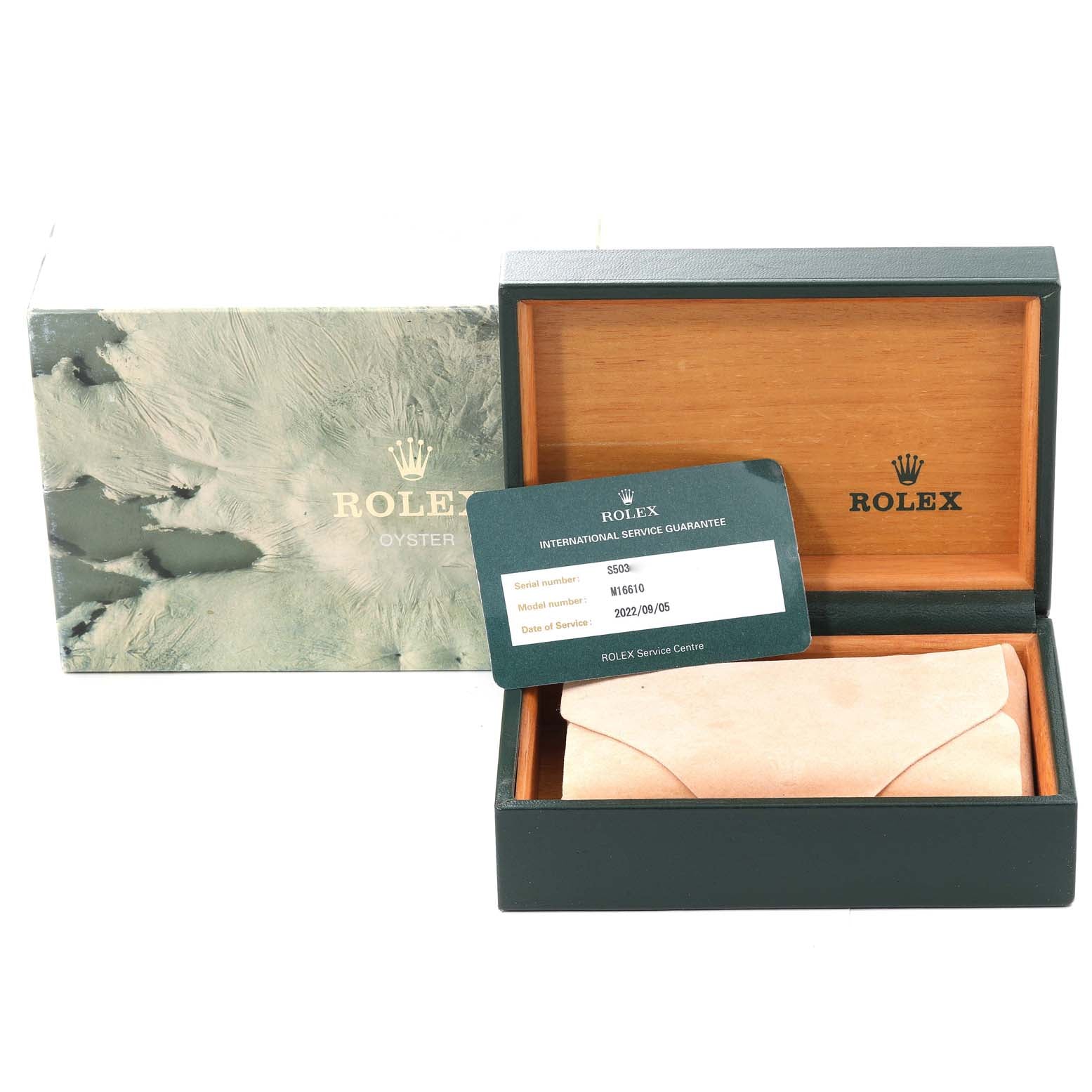 Rolex Submariner Date 40mm Black Dial Steel Mens Watch 16610 Box Service Card