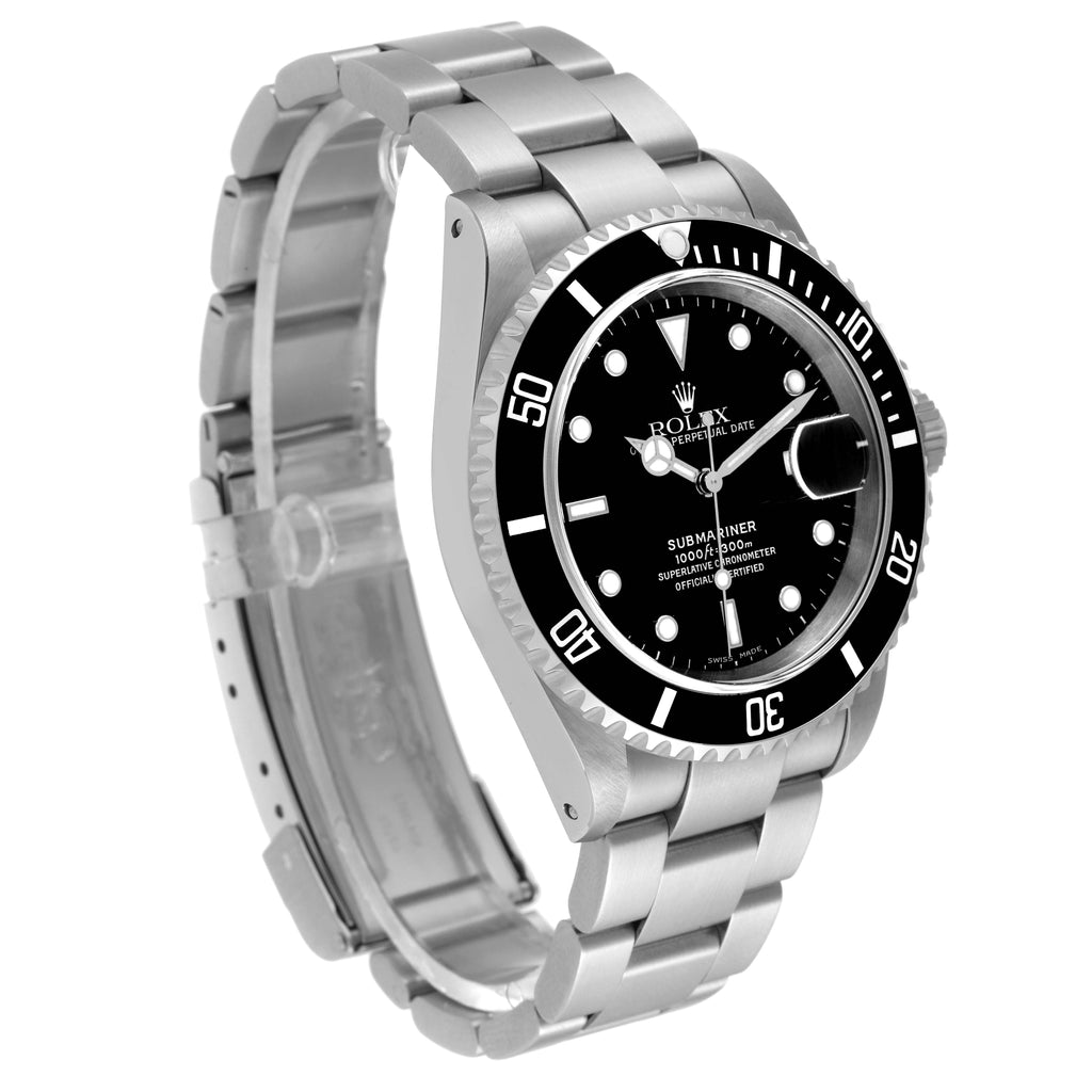 Rolex Submariner Date 40mm Black Dial Steel Mens Watch 16610 Unworn NOS