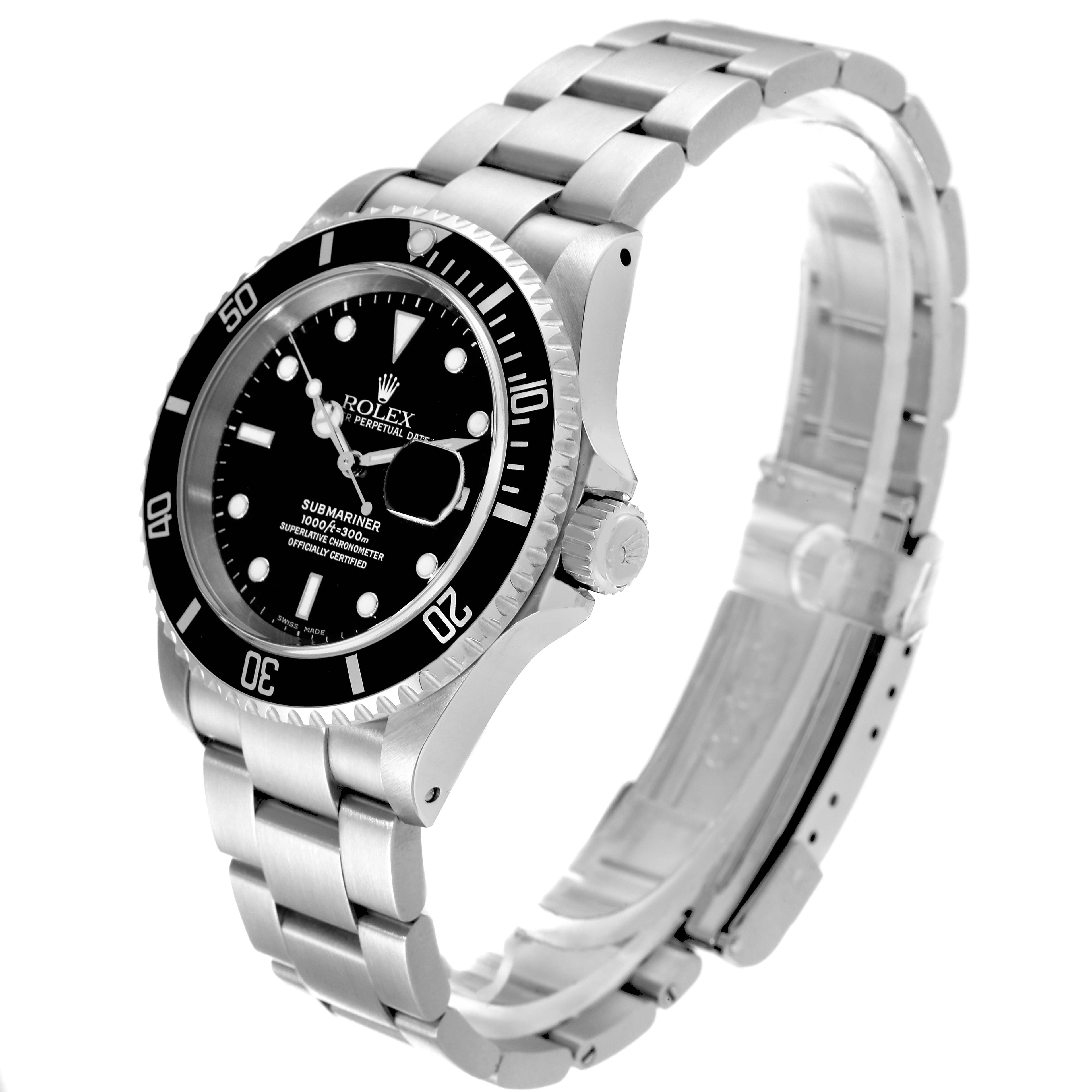 Rolex Submariner Date Black Dial Steel Mens Watch 16610 Unworn NOS