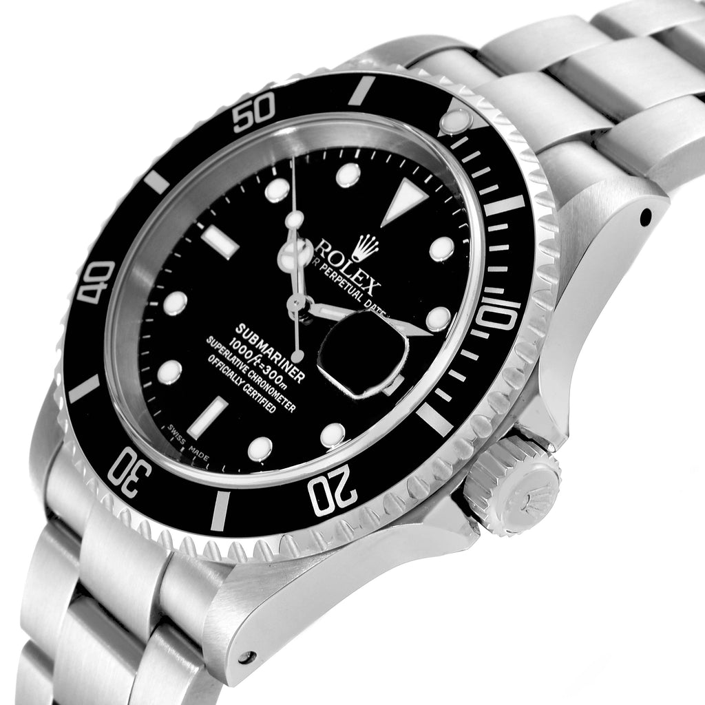 Rolex Submariner Date Black Dial Steel Mens Watch 16610 Unworn NOS