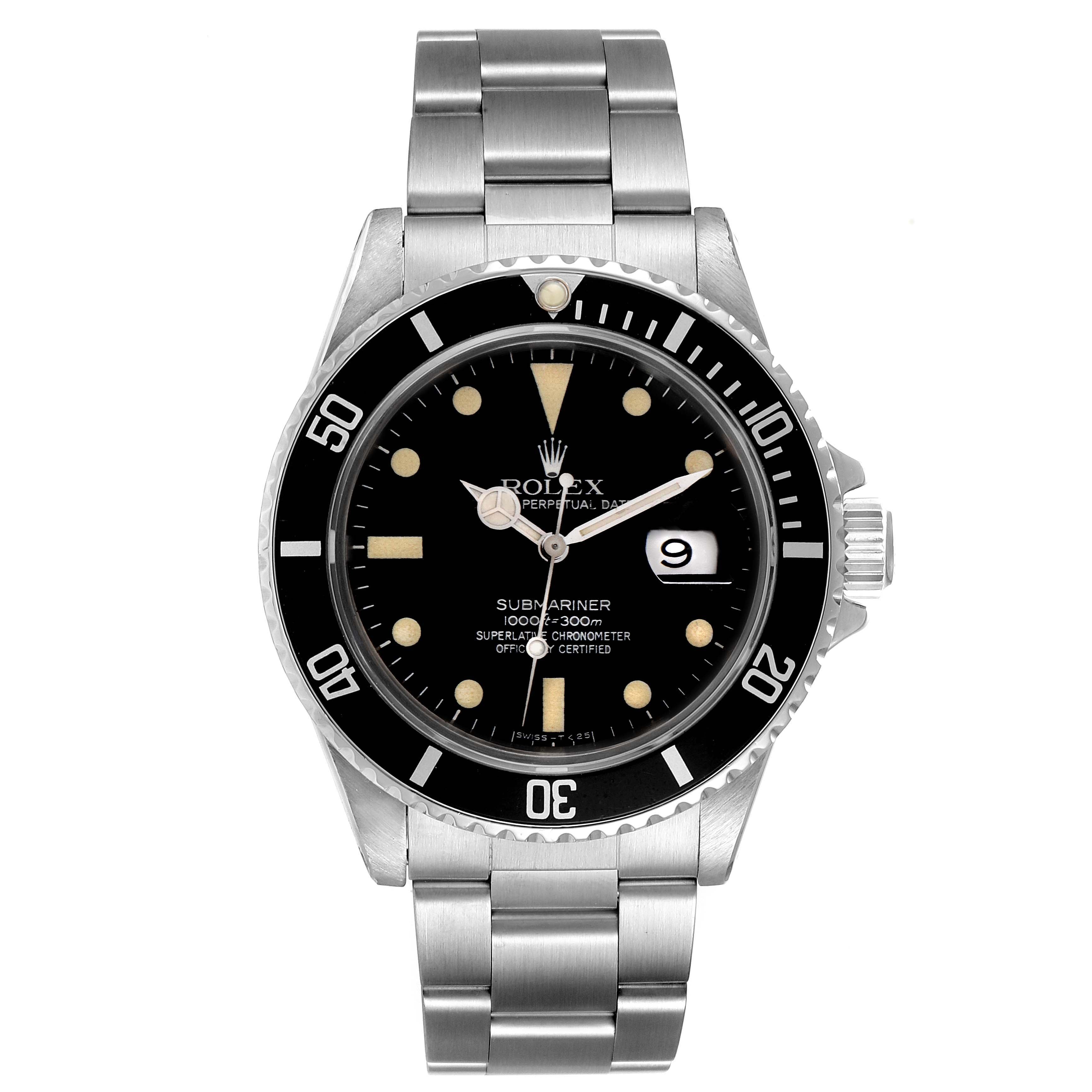 Rolex Submariner Date Steel Mens Vintage Watch 16800 Box