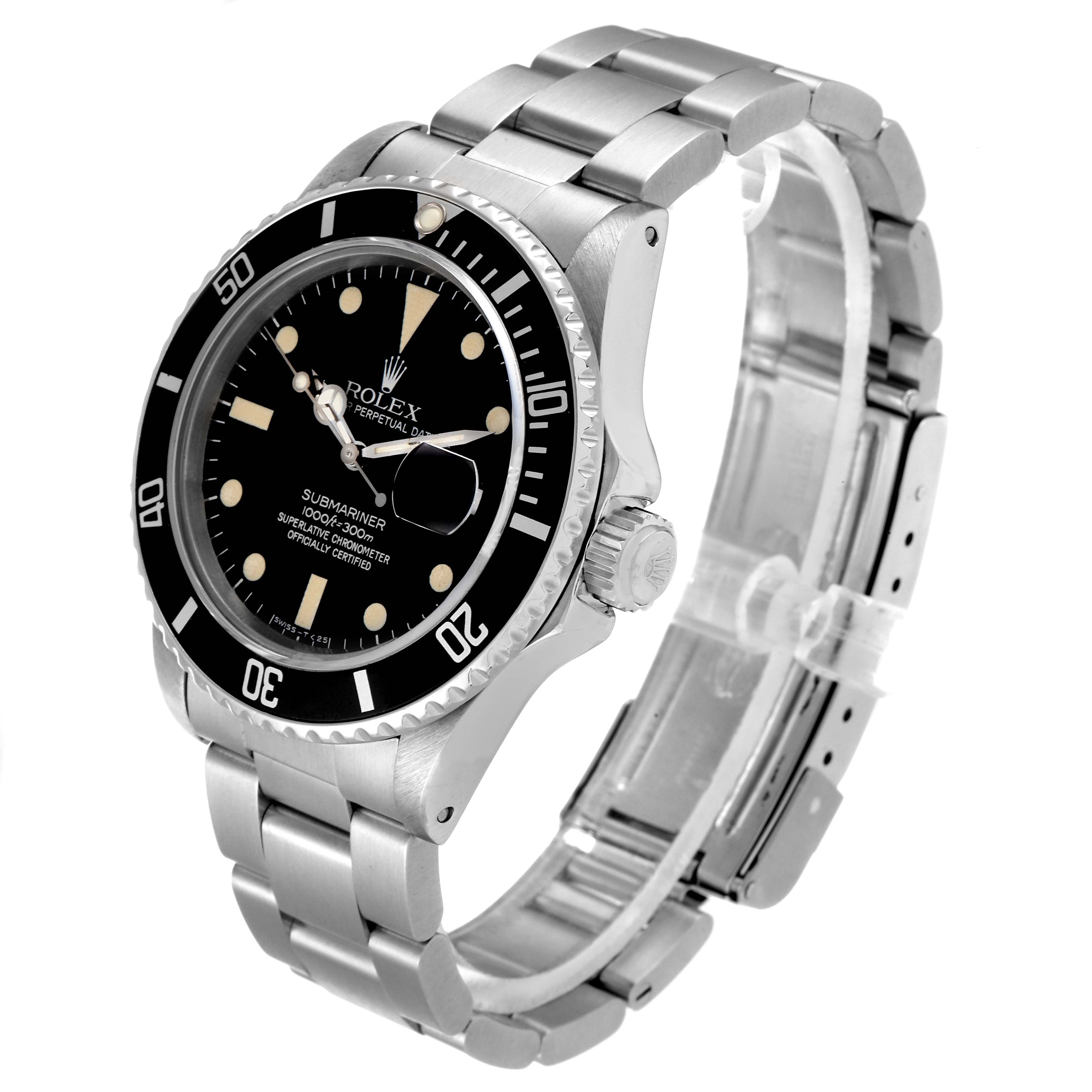 Rolex Submariner Date Steel Mens Vintage Watch 16800 Box