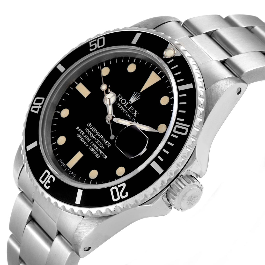 Rolex Submariner Date Steel Mens Vintage Watch 16800 Box