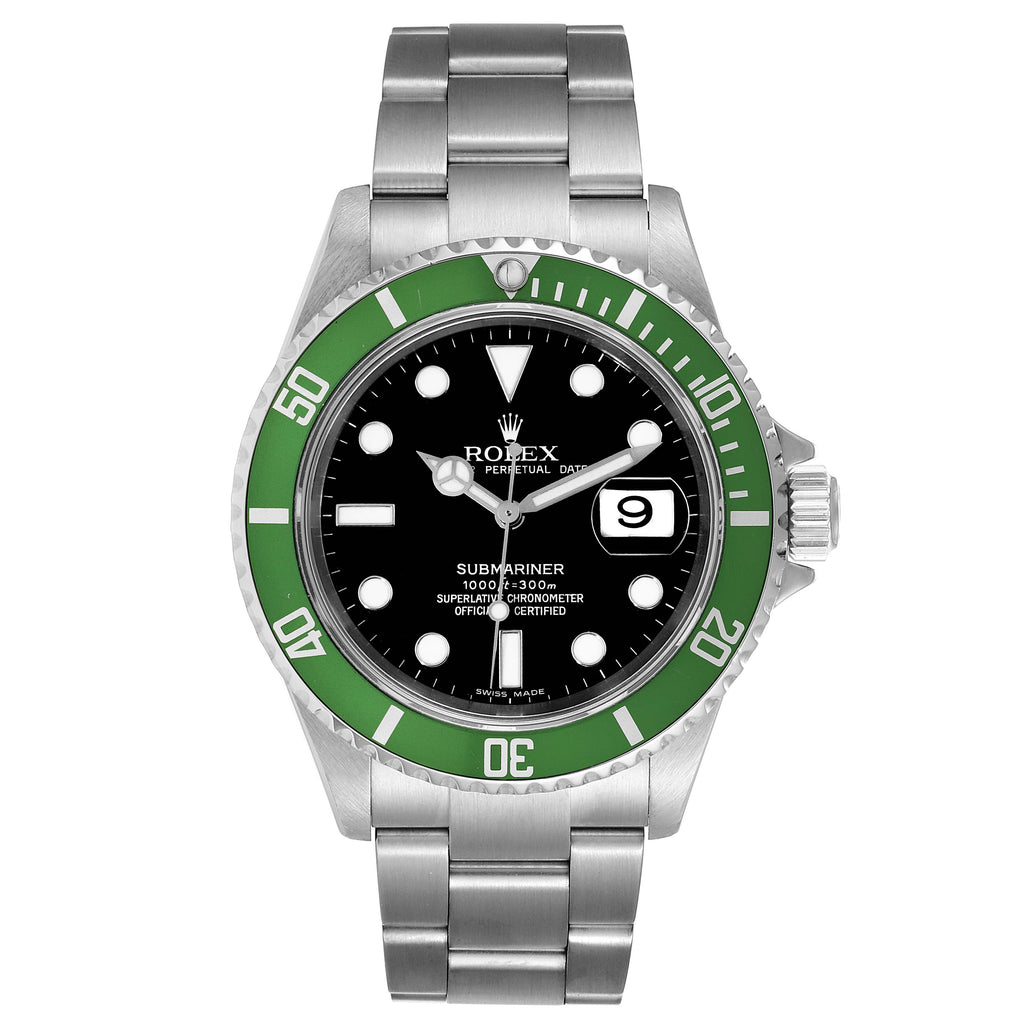 Rolex Submariner Green Bezel 50th Anniversary Steel Mens Watch 16610LV