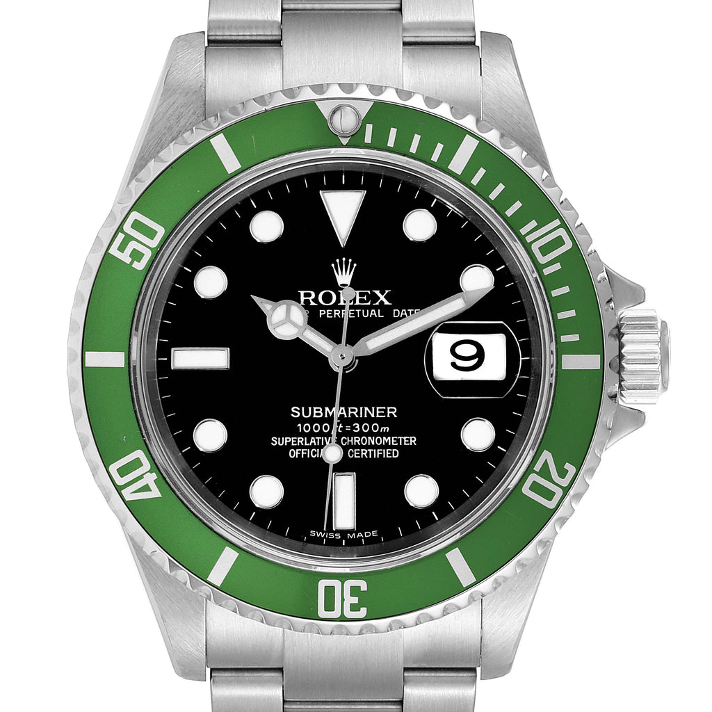 Rolex Submariner Green Bezel 50th Anniversary Steel Mens Watch 16610LV