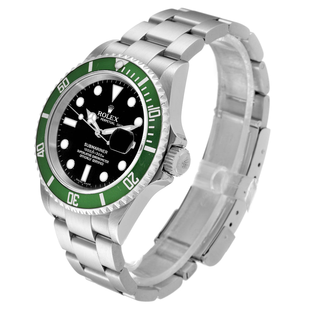 Rolex Submariner Green Bezel 50th Anniversary Steel Mens Watch 16610LV