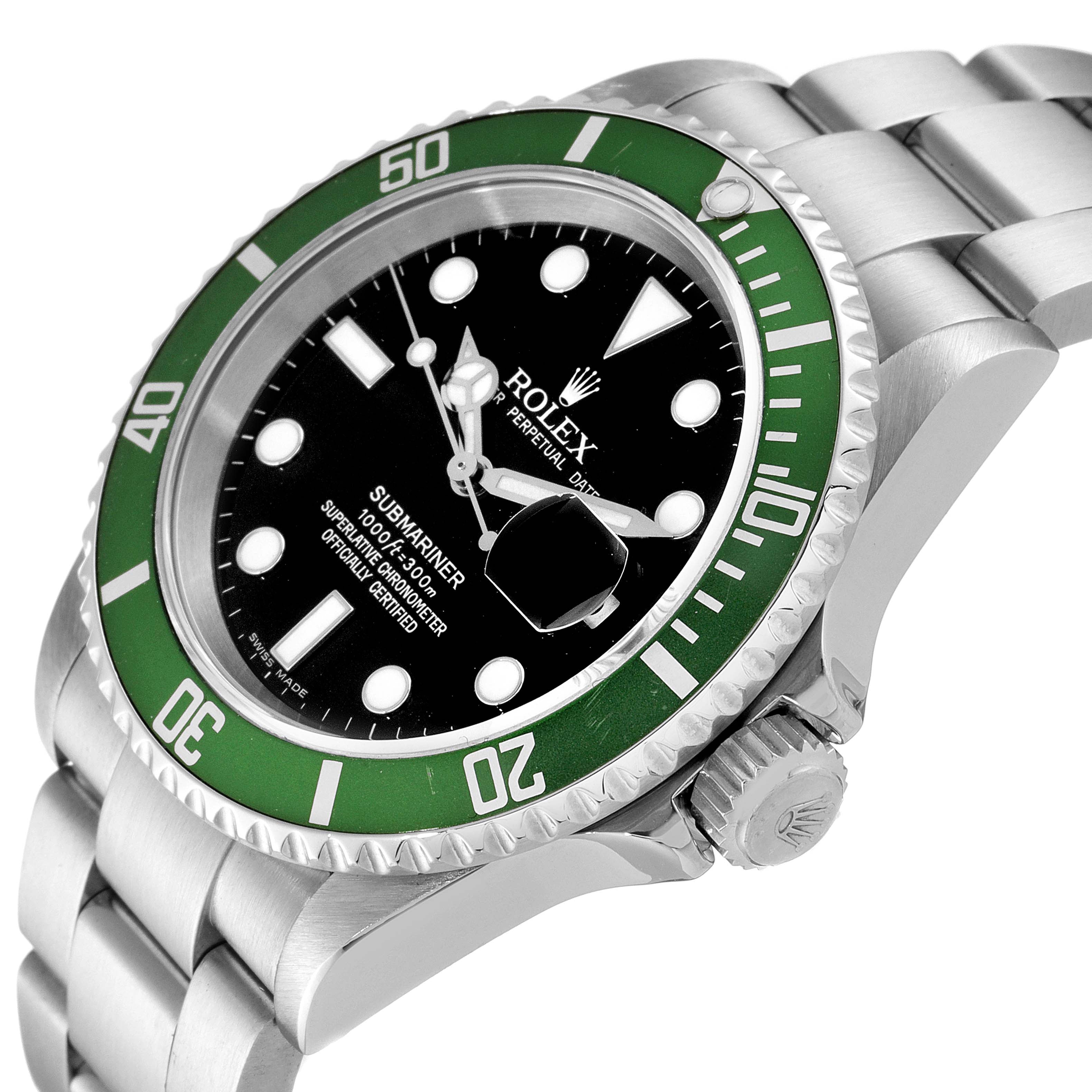 Rolex Submariner Green Bezel 50th Anniversary Steel Mens Watch 16610LV