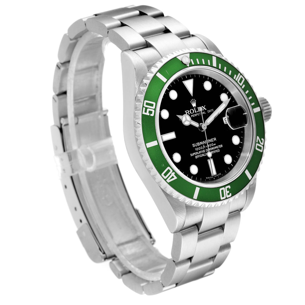 Rolex Submariner Green Bezel 50th Anniversary Steel Mens Watch 16610LV