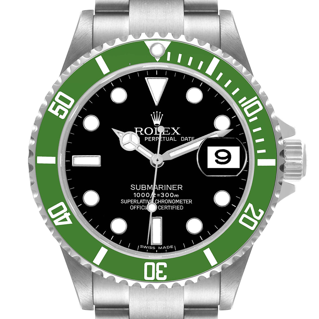 Rolex Submariner Green 50th Anniversary Steel Mens Watch 16610LV