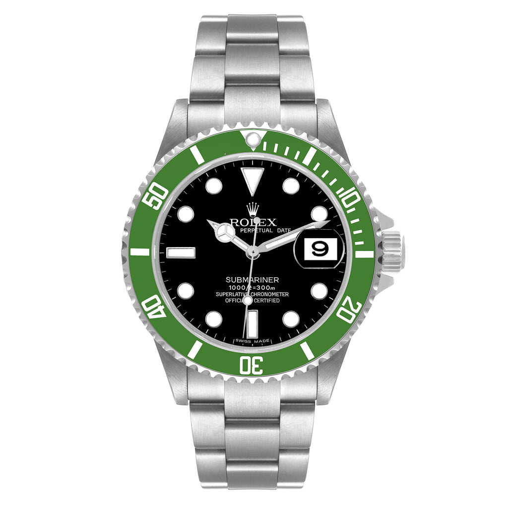 Rolex Submariner Green 50th Anniversary Steel Mens Watch 16610LV