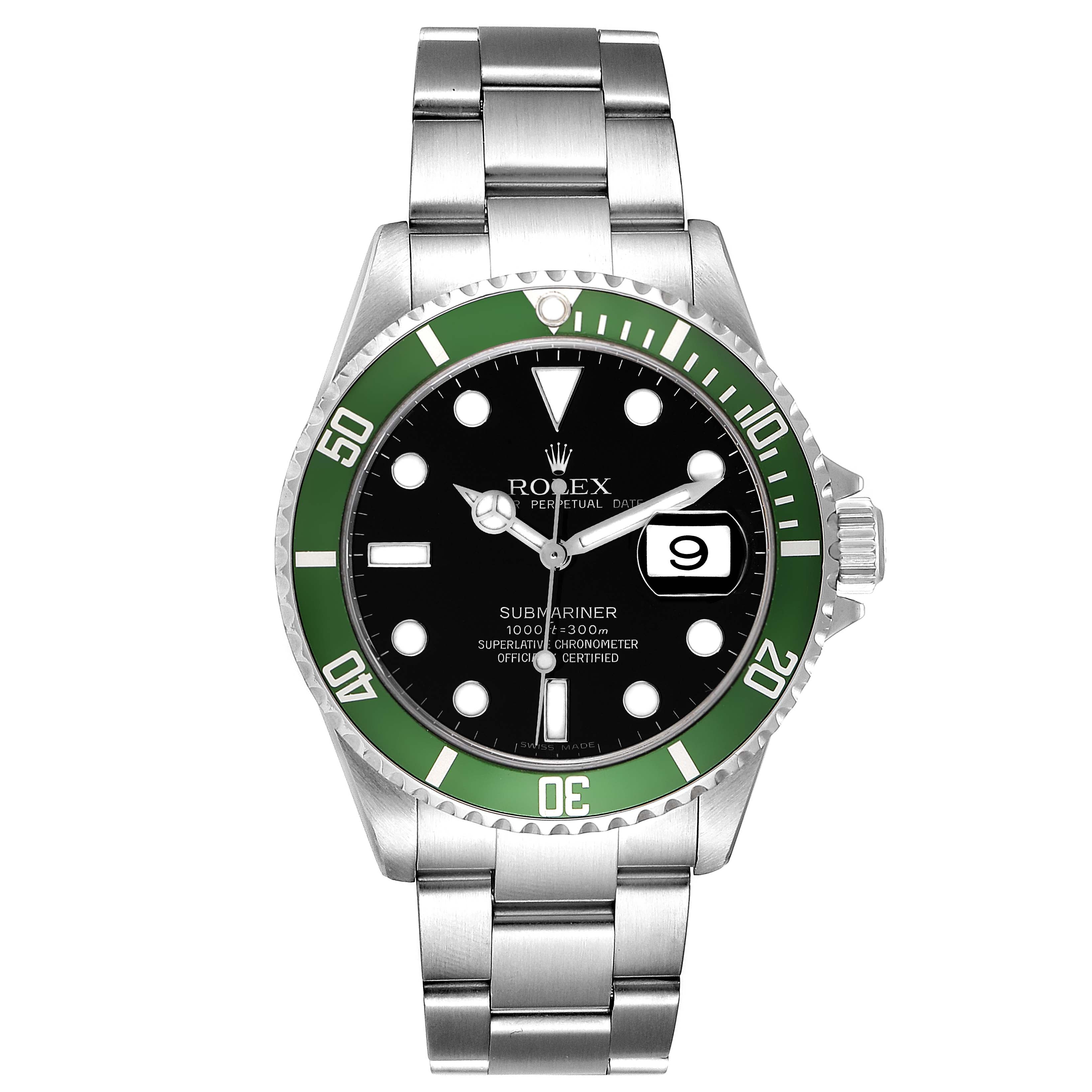 Rolex Submariner Green 50th Anniversary Watch 16610LV