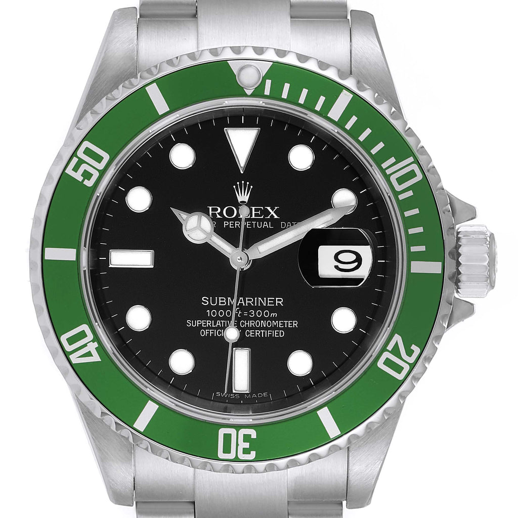 Rolex Submariner Kermit Green 50th Anniversary Mens Watch 16610LV