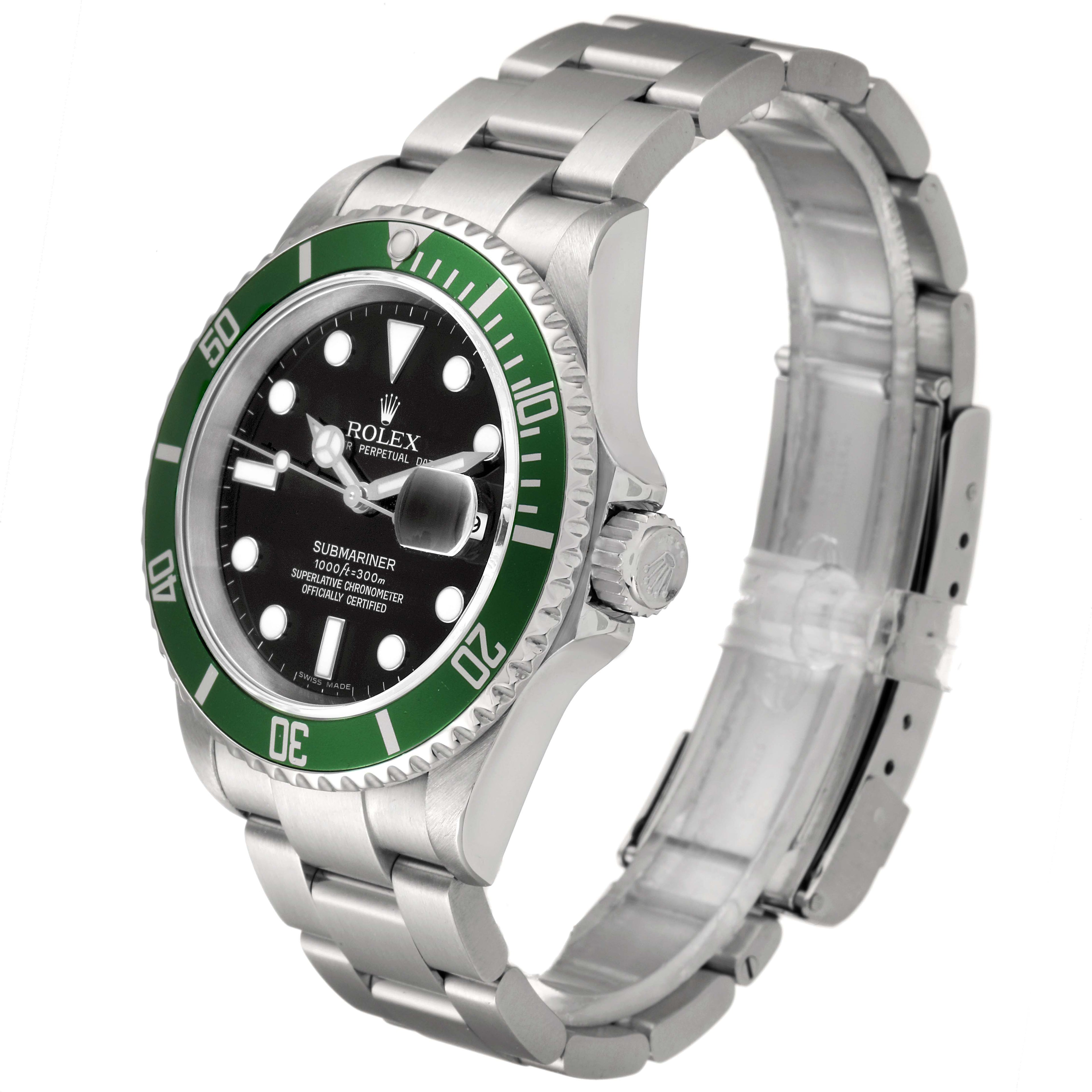 Rolex Submariner Kermit Green 50th Anniversary Mens Watch 16610LV