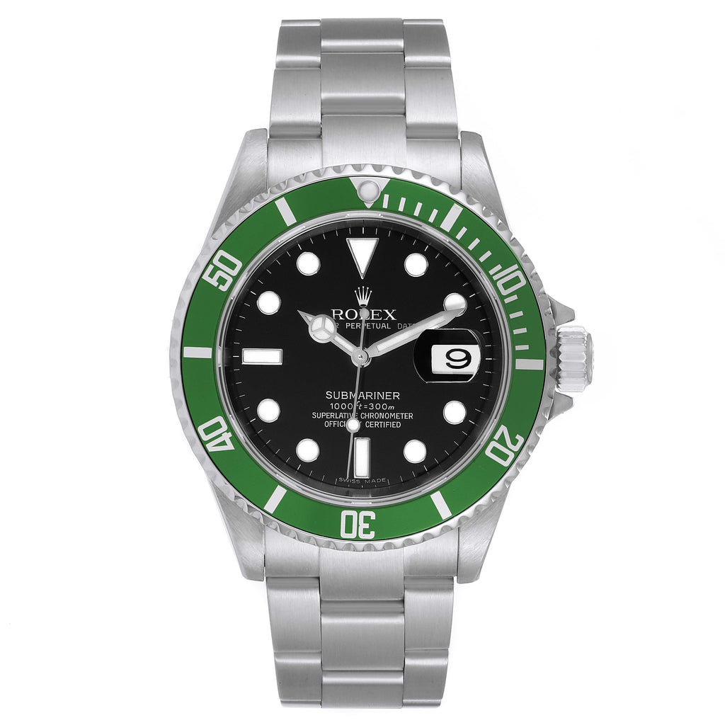 Rolex Submariner Kermit Green 50th Anniversary Mens Watch 16610LV