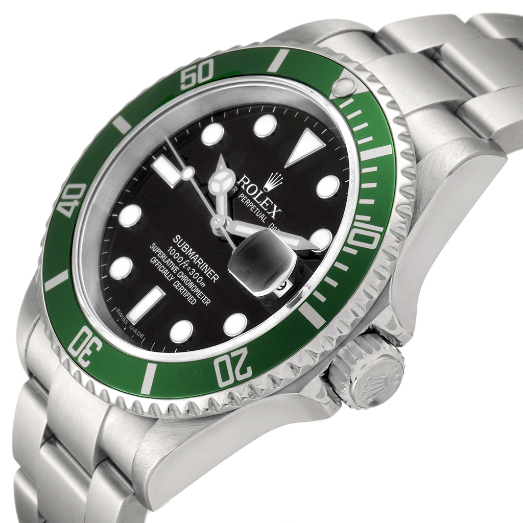 Rolex Submariner Kermit Green 50th Anniversary Mens Watch 16610LV