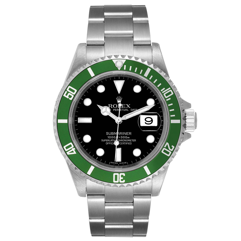 Rolex Submariner Green Kermit 50th Anniversary Steel Mens Watch 16610LV