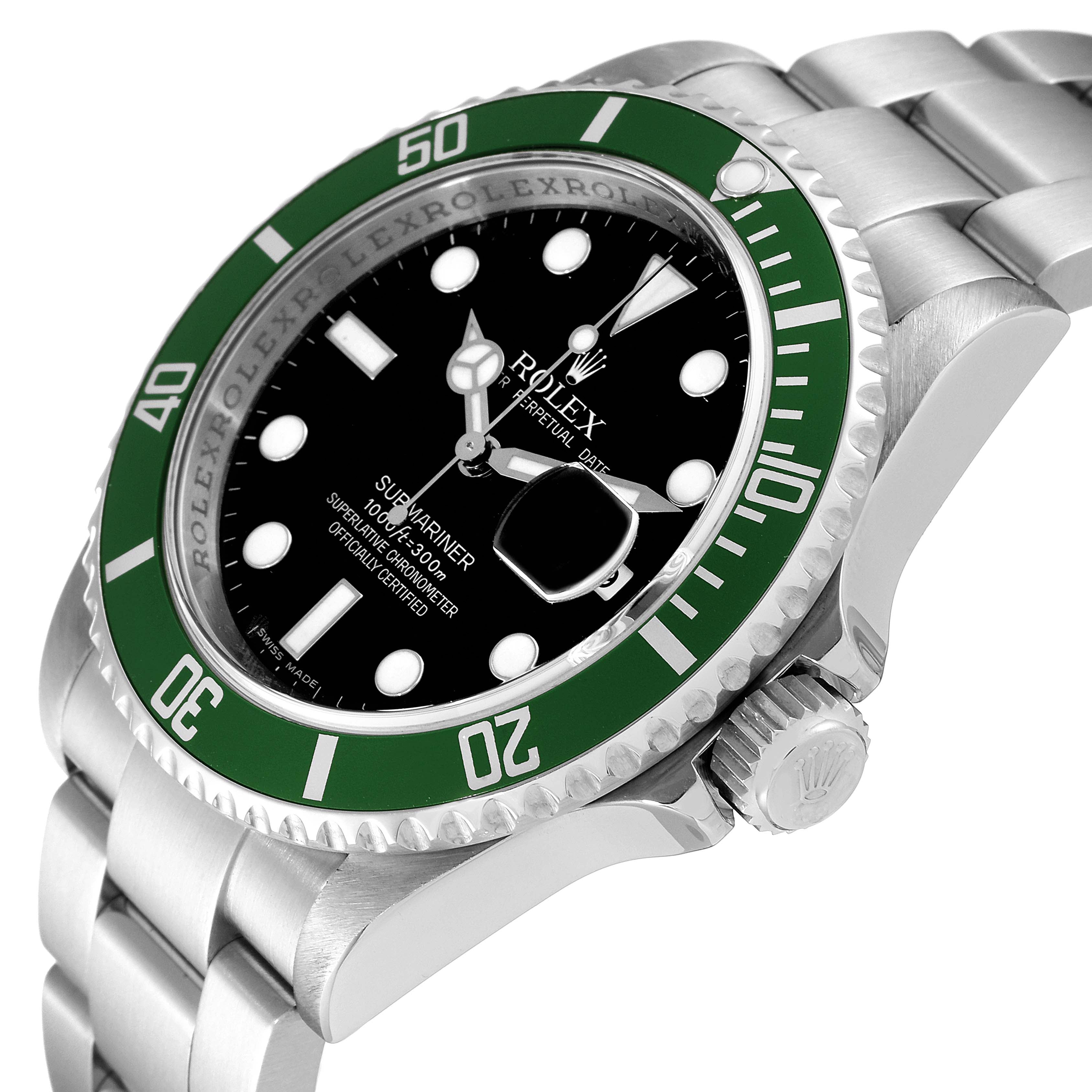 Rolex Submariner Green Kermit 50th Anniversary Steel Mens Watch 16610LV