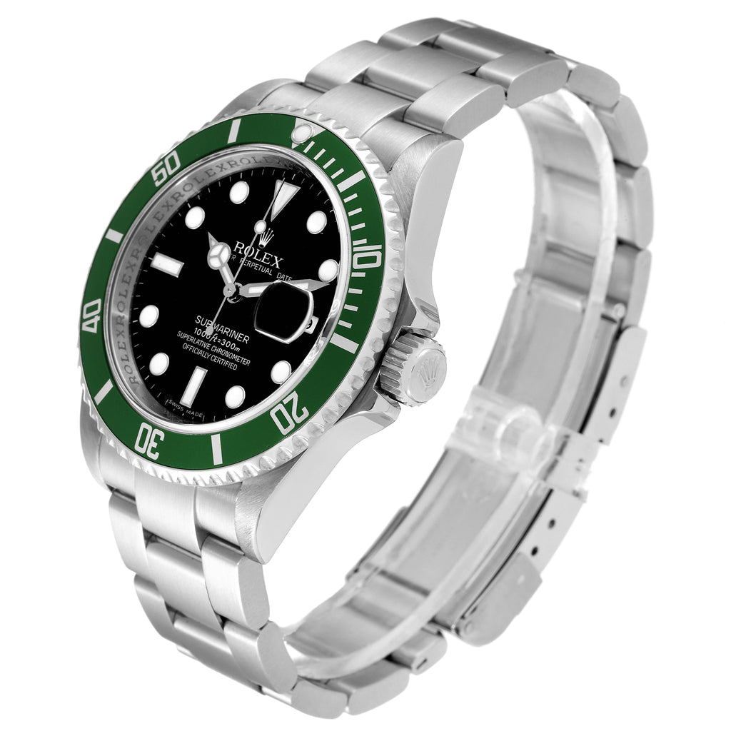 Rolex Submariner Green Kermit 50th Anniversary Steel Mens Watch 16610LV