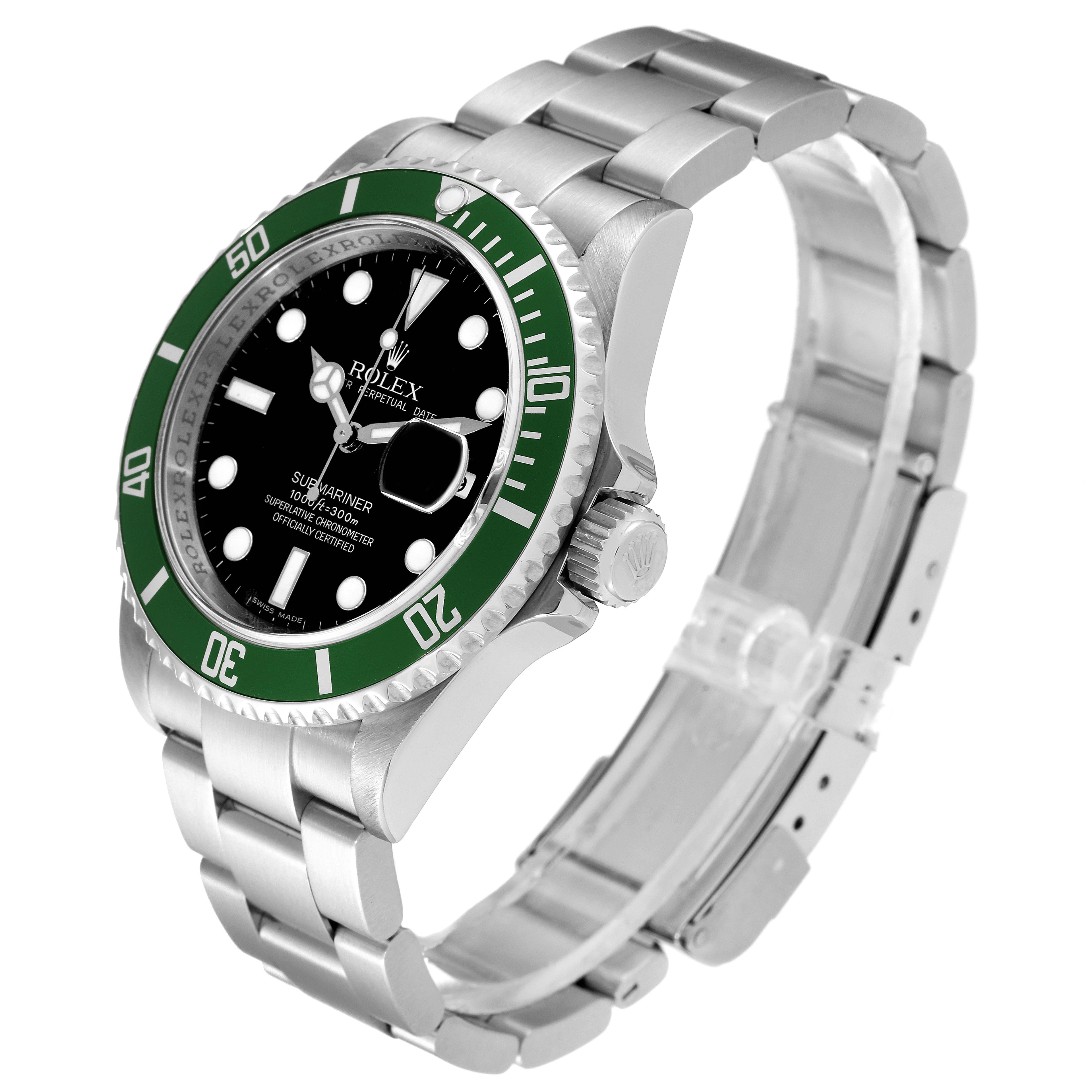 Rolex Submariner Green Kermit 50th Anniversary Steel Mens Watch 16610LV