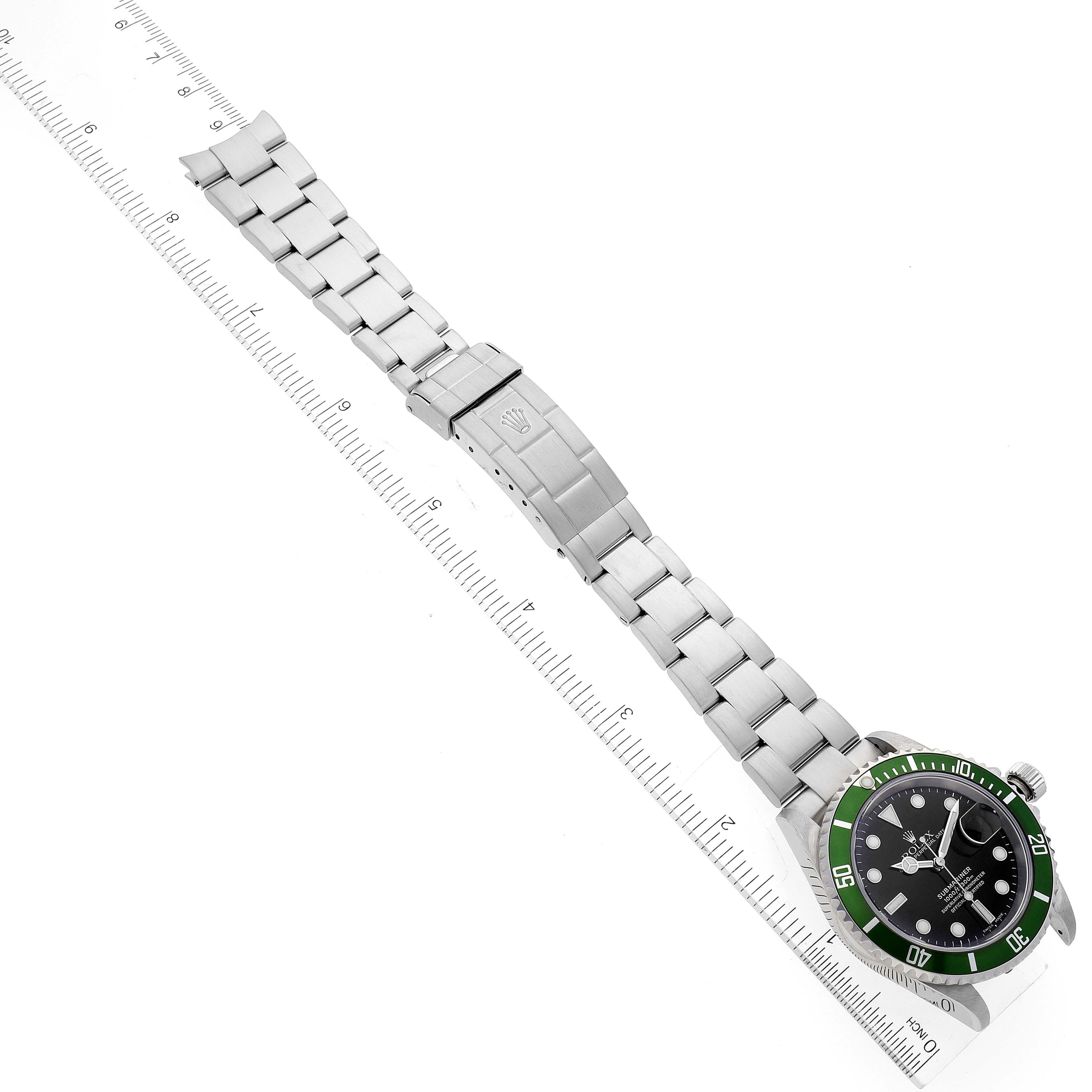 Rolex Submariner Green 50th Anniversary Steel Mens Watch 16610LV Box Papers