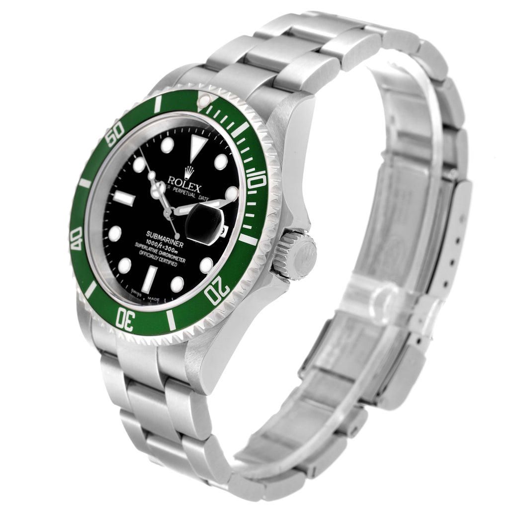 Rolex Submariner Green 50th Anniversary Steel Watch 16610LV Unworn NOS