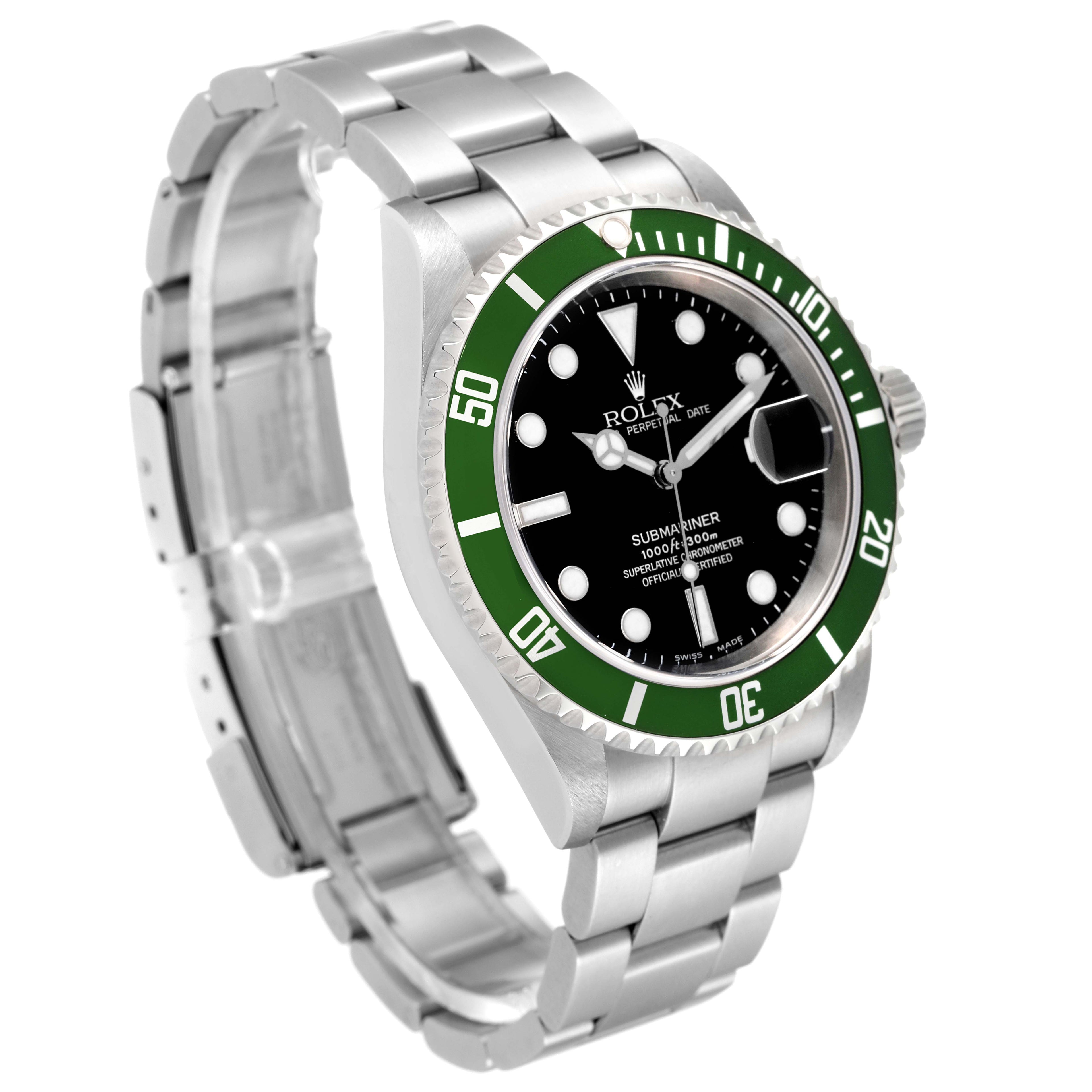 Rolex Submariner Green 50th Anniversary Steel Watch 16610LV Unworn NOS
