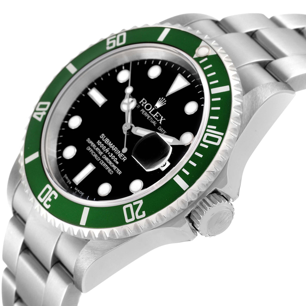 Rolex Submariner Green 50th Anniversary Steel Watch 16610LV Unworn NOS