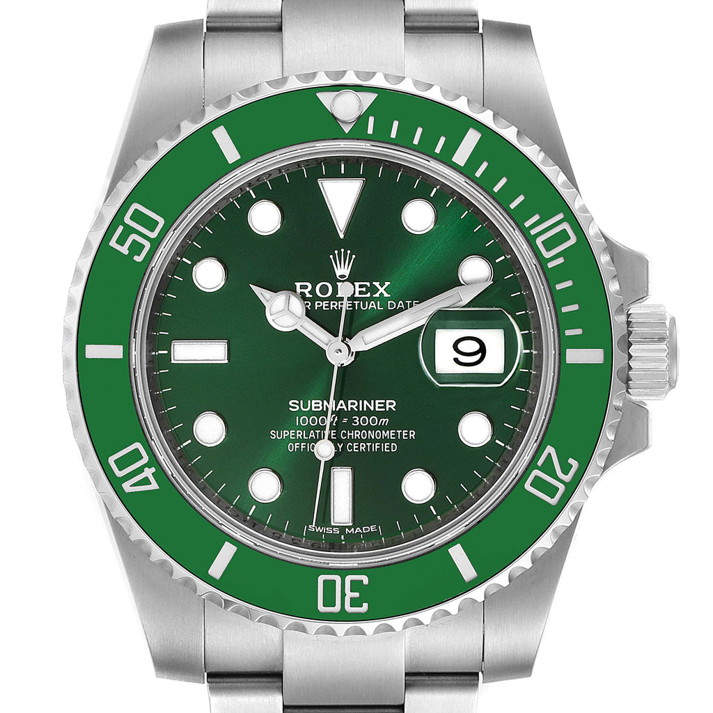 Rolex Submariner Hulk Green Dial Bezel Steel Mens Watch 116610