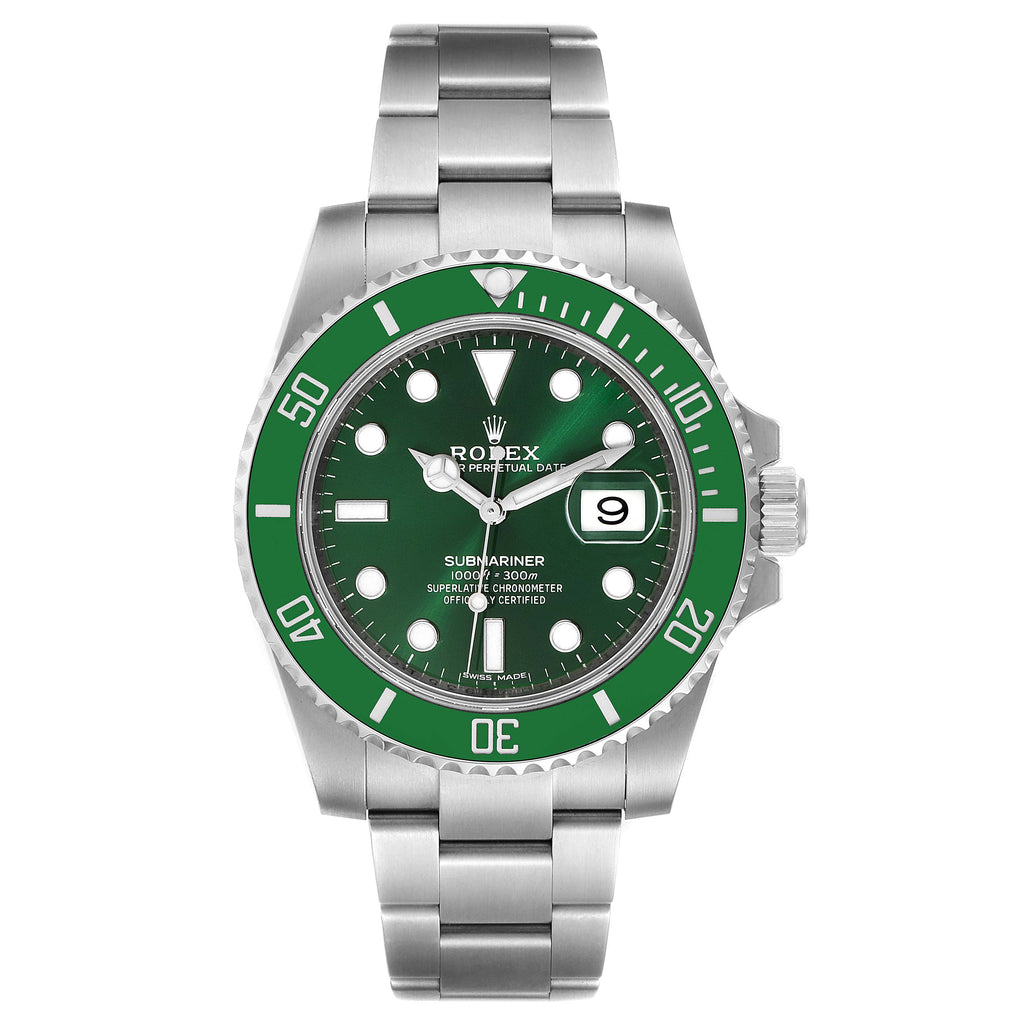 Rolex Submariner Hulk Green Dial Bezel Steel Mens Watch 116610