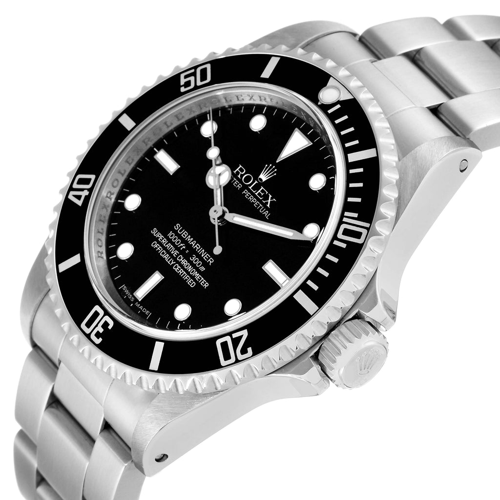Rolex Submariner No Date 40mm 4 Lines Steel Mens Watch 14060 Box Card