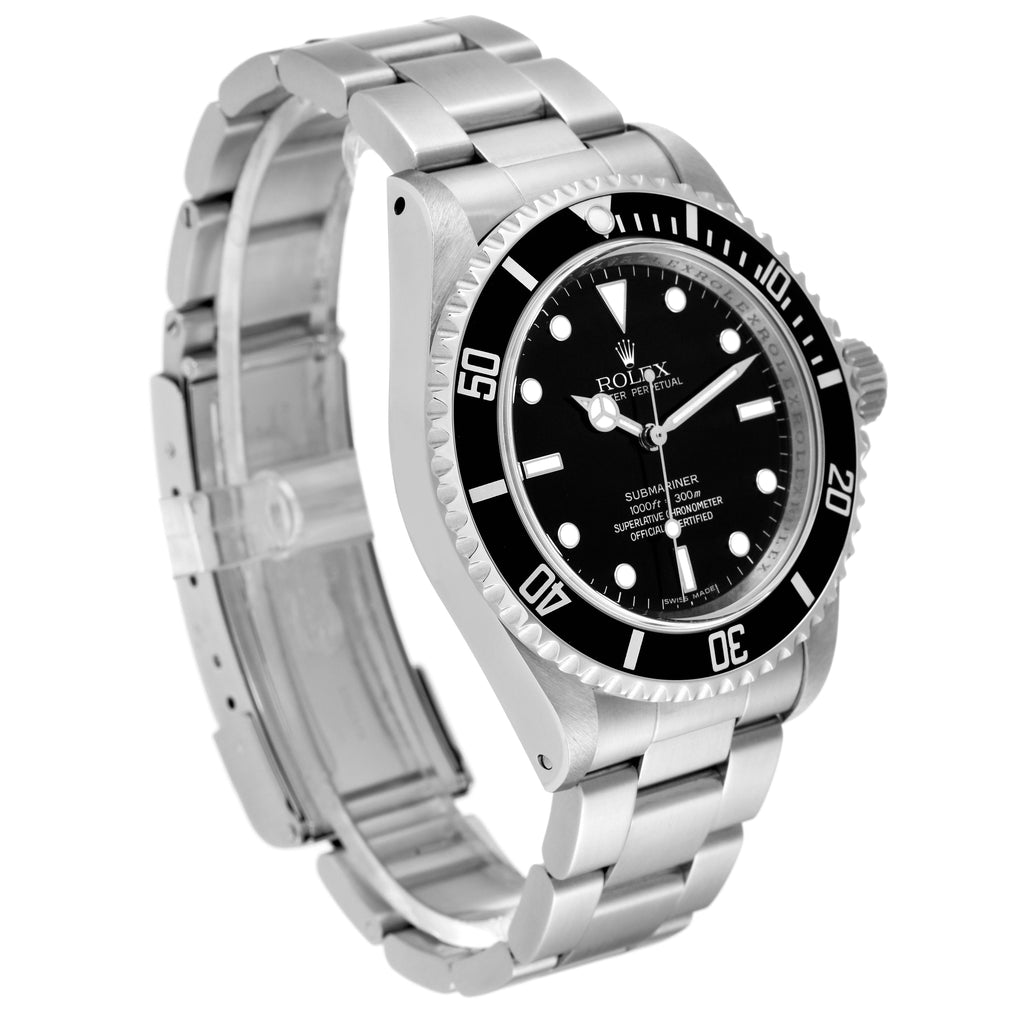 Rolex Submariner No Date 40mm 4 Lines Steel Mens Watch 14060 Box Card