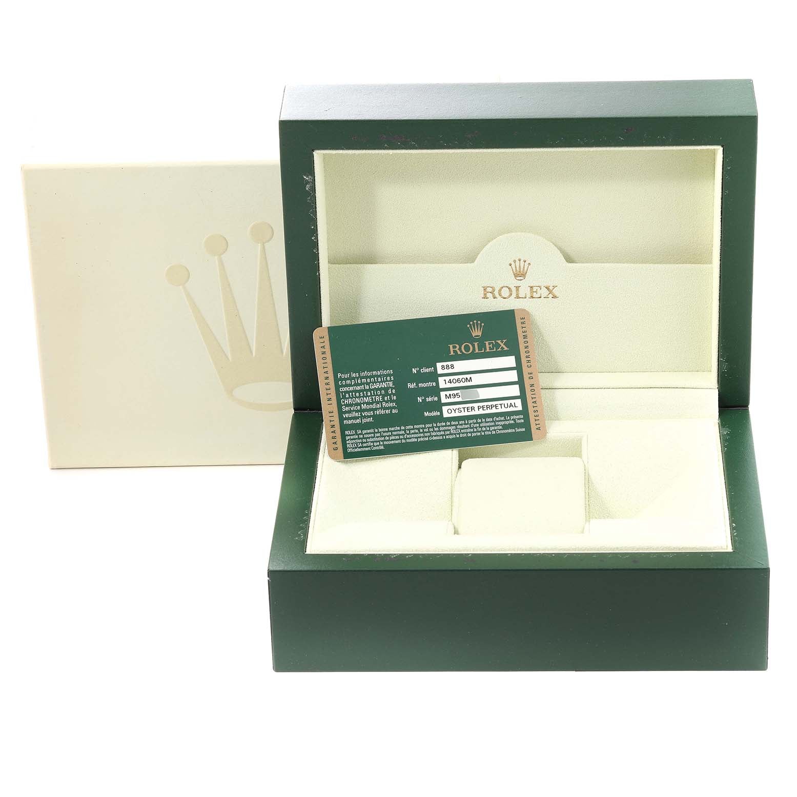 Rolex Submariner No Date 40mm 4 Lines Steel Mens Watch 14060 Box Card
