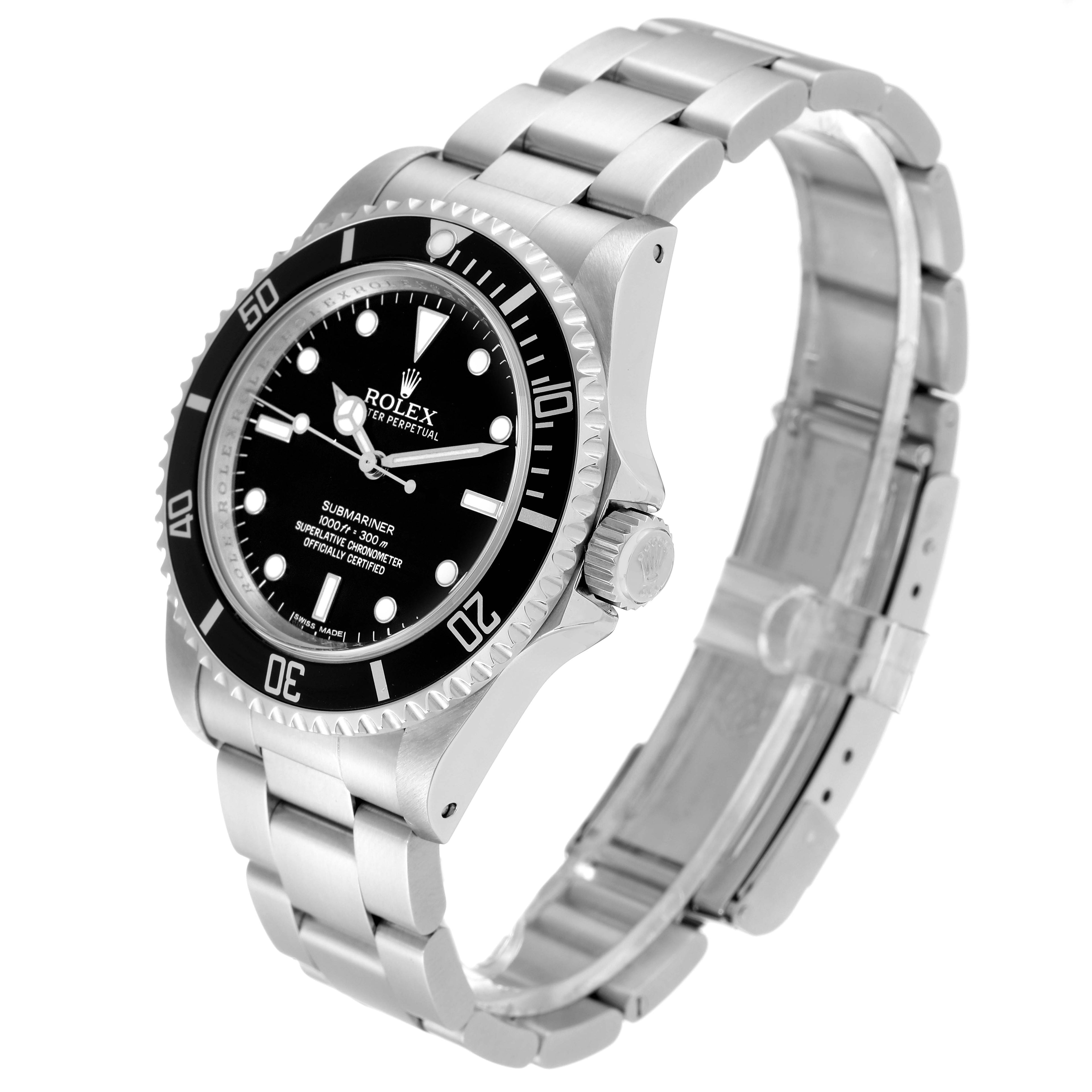 Rolex Submariner No Date 40mm 4 Lines Steel Mens Watch 14060M Box Card