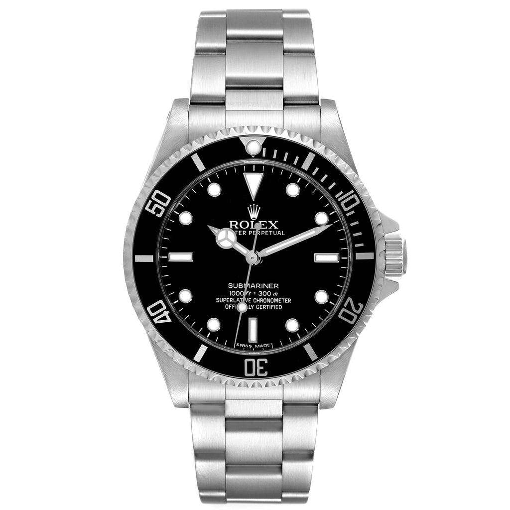 Rolex Submariner No Date 40mm 4 Lines Steel Mens Watch 14060M Box Card