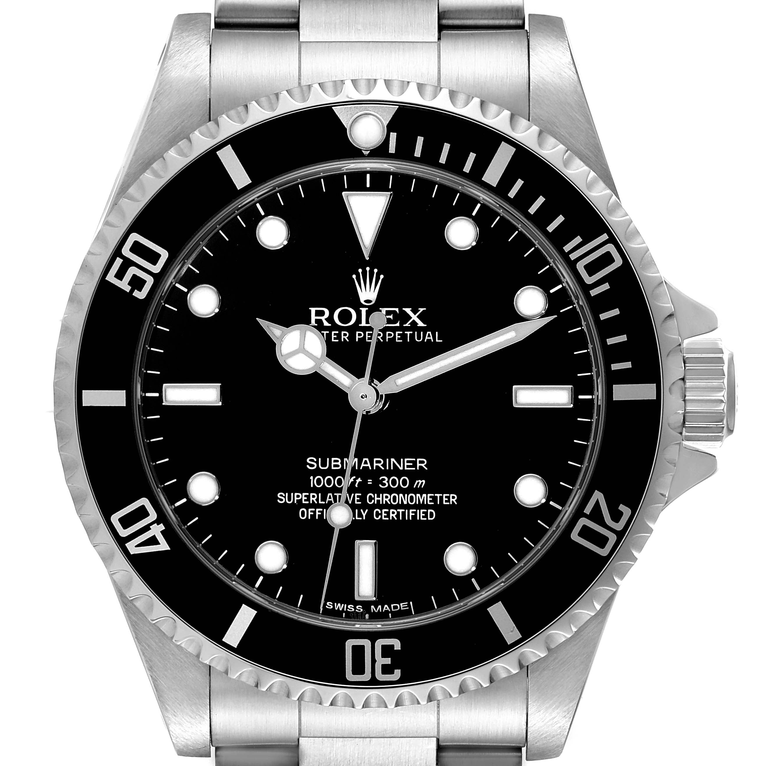 Rolex Submariner No Date 40mm 4 Lines Steel Mens Watch 14060M Box Card