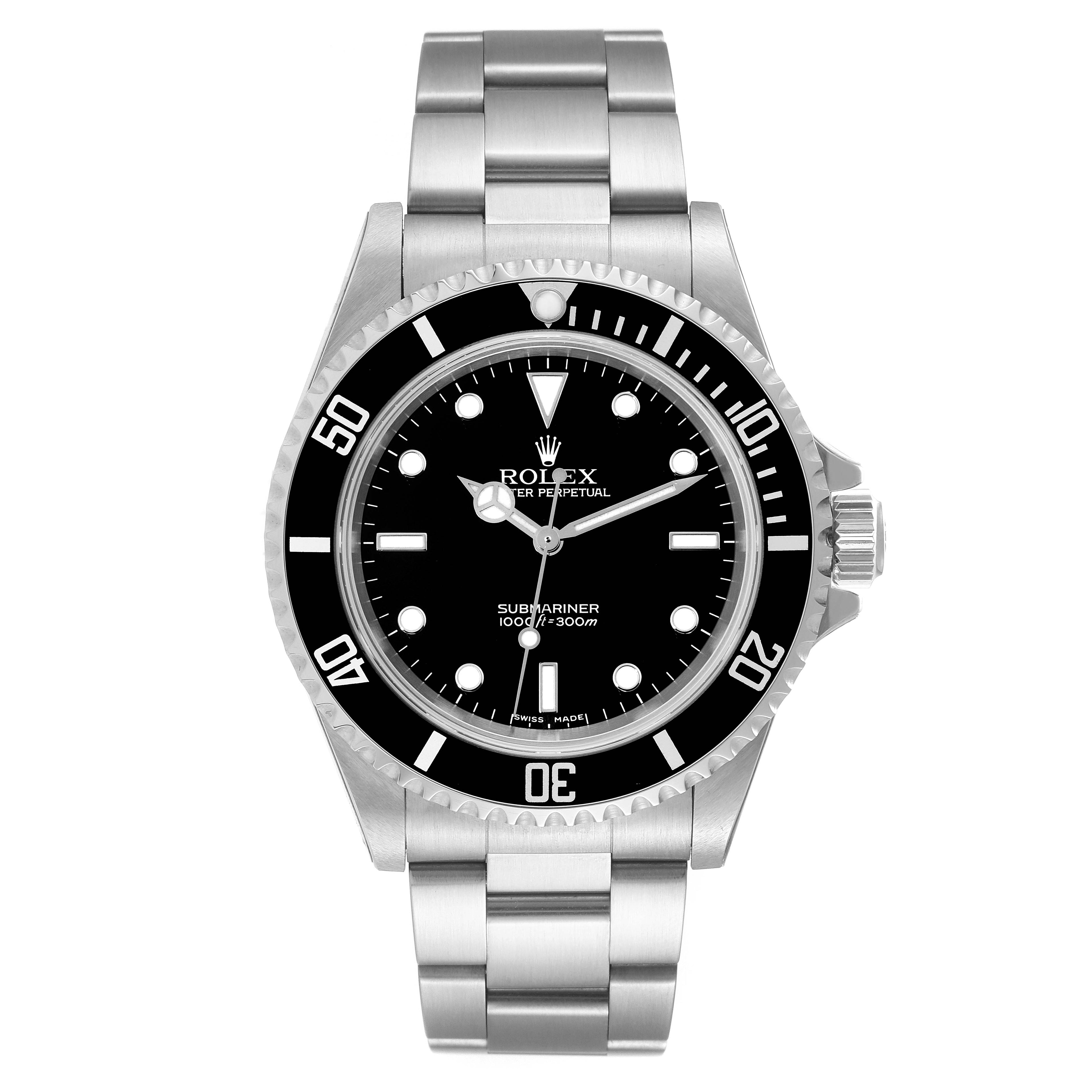 Rolex Submariner No Date 40mm 4 Liner Steel Mens Watch 14060 Unworn