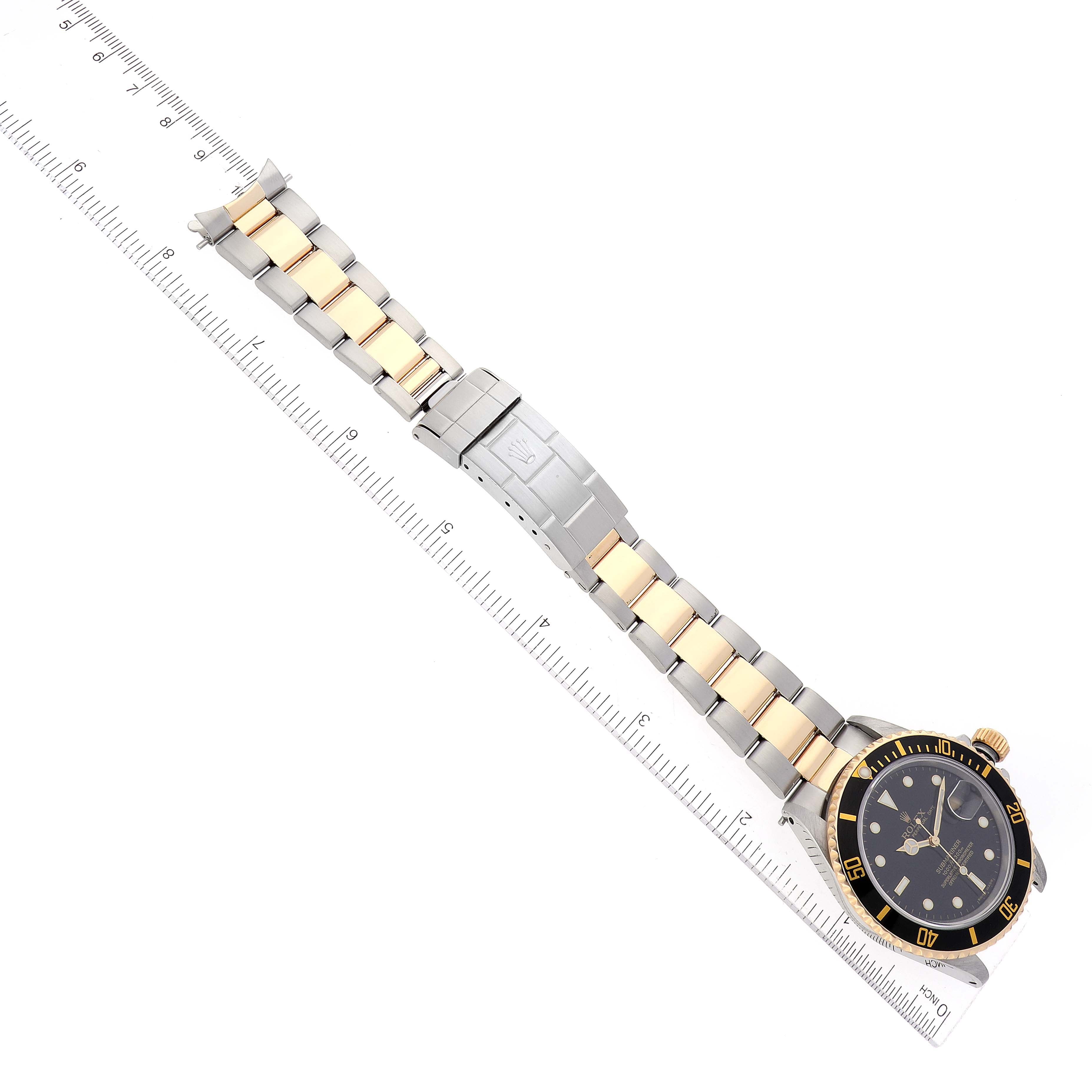 Rolex Submariner Steel 18K Yellow Gold Black Dial Mens Watch 16803
