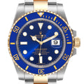 Rolex Submariner Steel 18K Yellow Gold Blue Dial Mens Watch 116613 Unworn