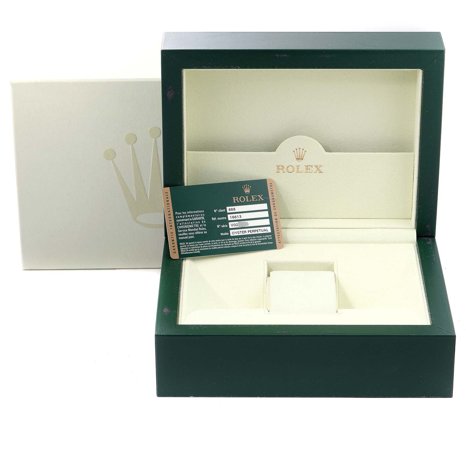 Rolex Submariner Steel Gold Diamond Sapphire Serti Dial Watch 16613 Box Card