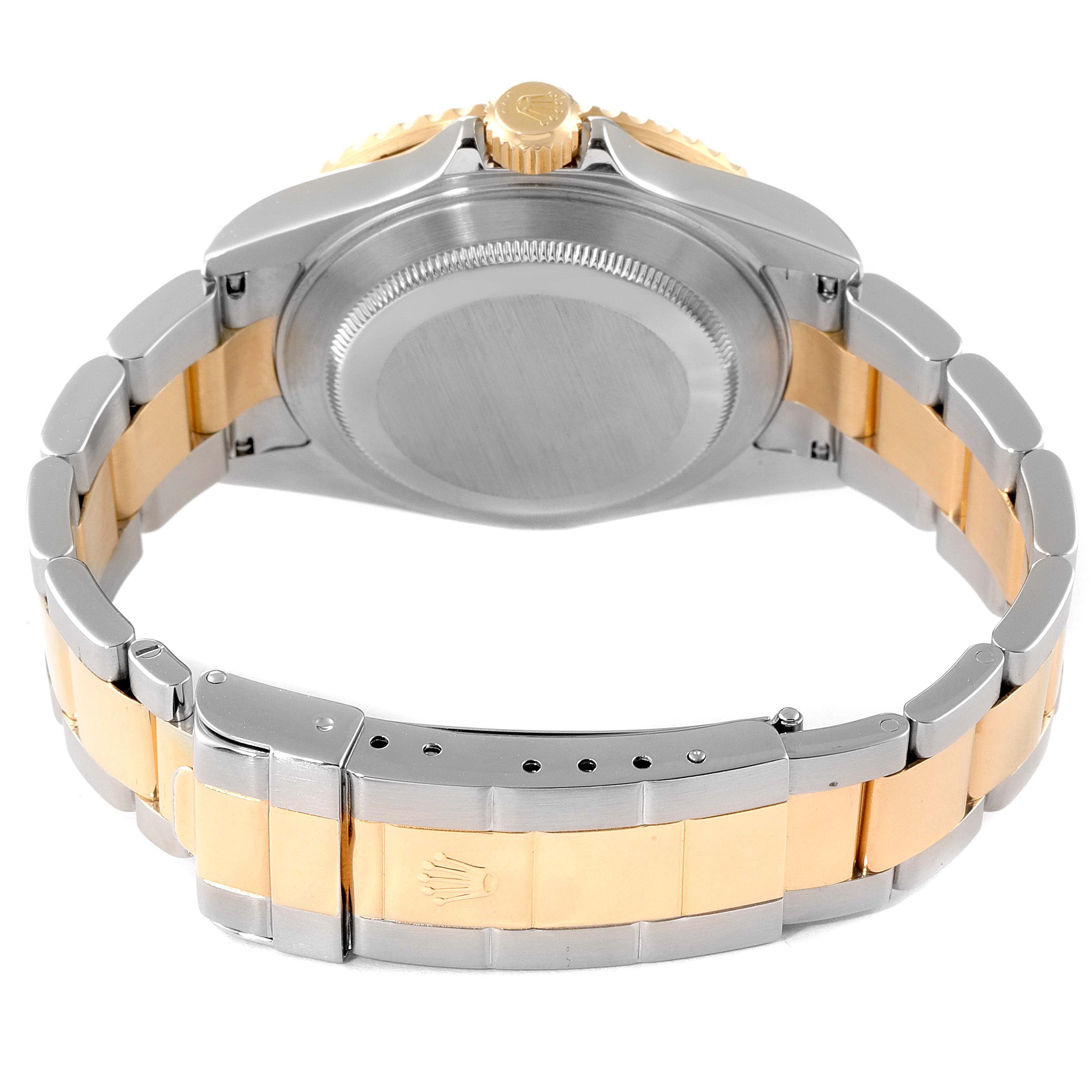 Rolex Submariner Steel Gold Diamond Sapphire Serti Dial Watch 16613 Box Card