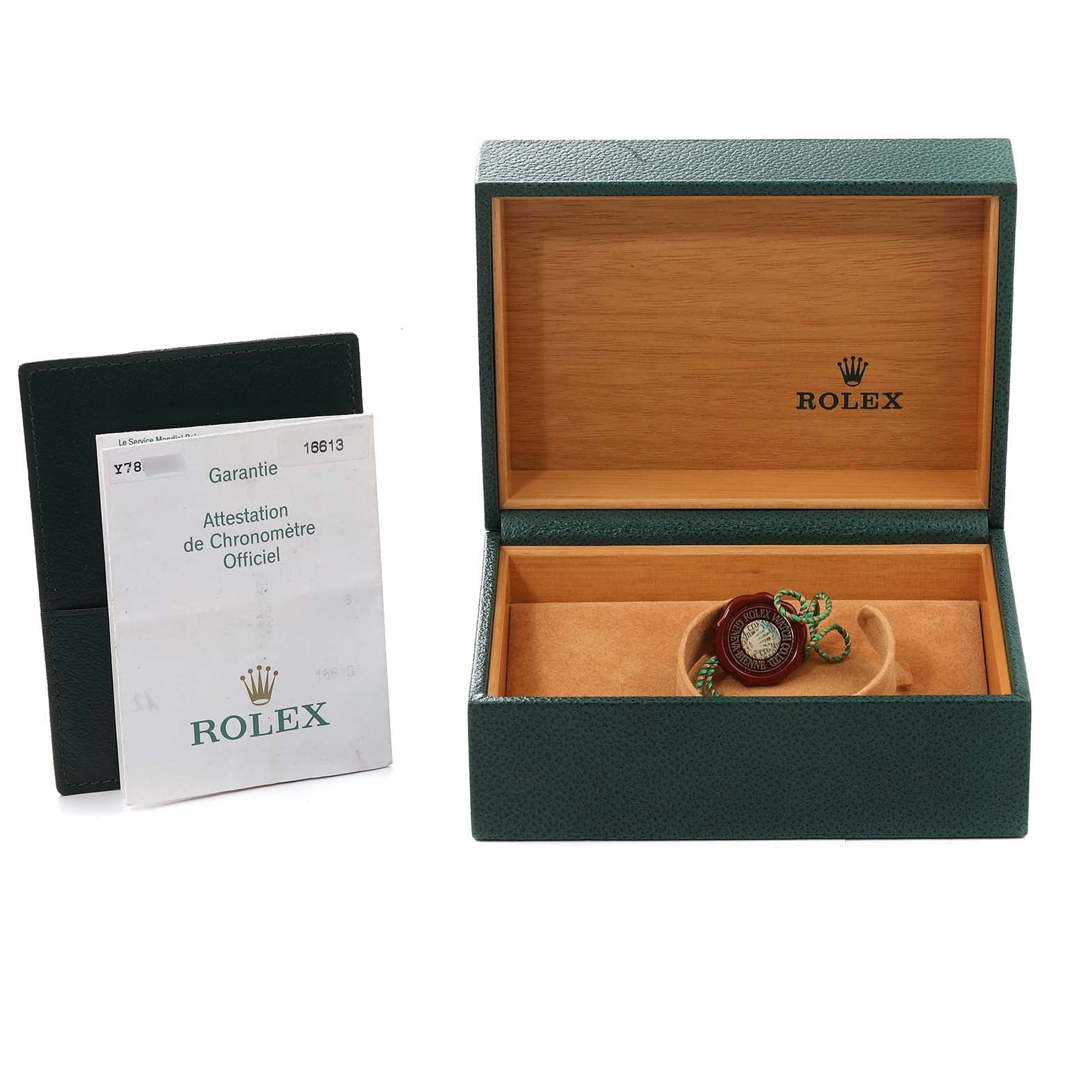 Rolex Submariner Steel Gold Diamond Sapphire Serti Dial Watch 16613 Box Papers