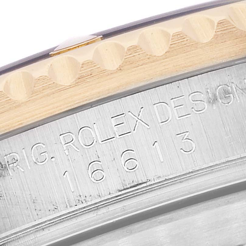 Rolex Submariner Steel Gold Diamond Sapphire Serti Dial Watch 16613 Box Papers