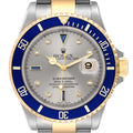 Rolex Submariner Steel Gold Diamond Sapphire Serti Dial Watch 16613 Box Papers