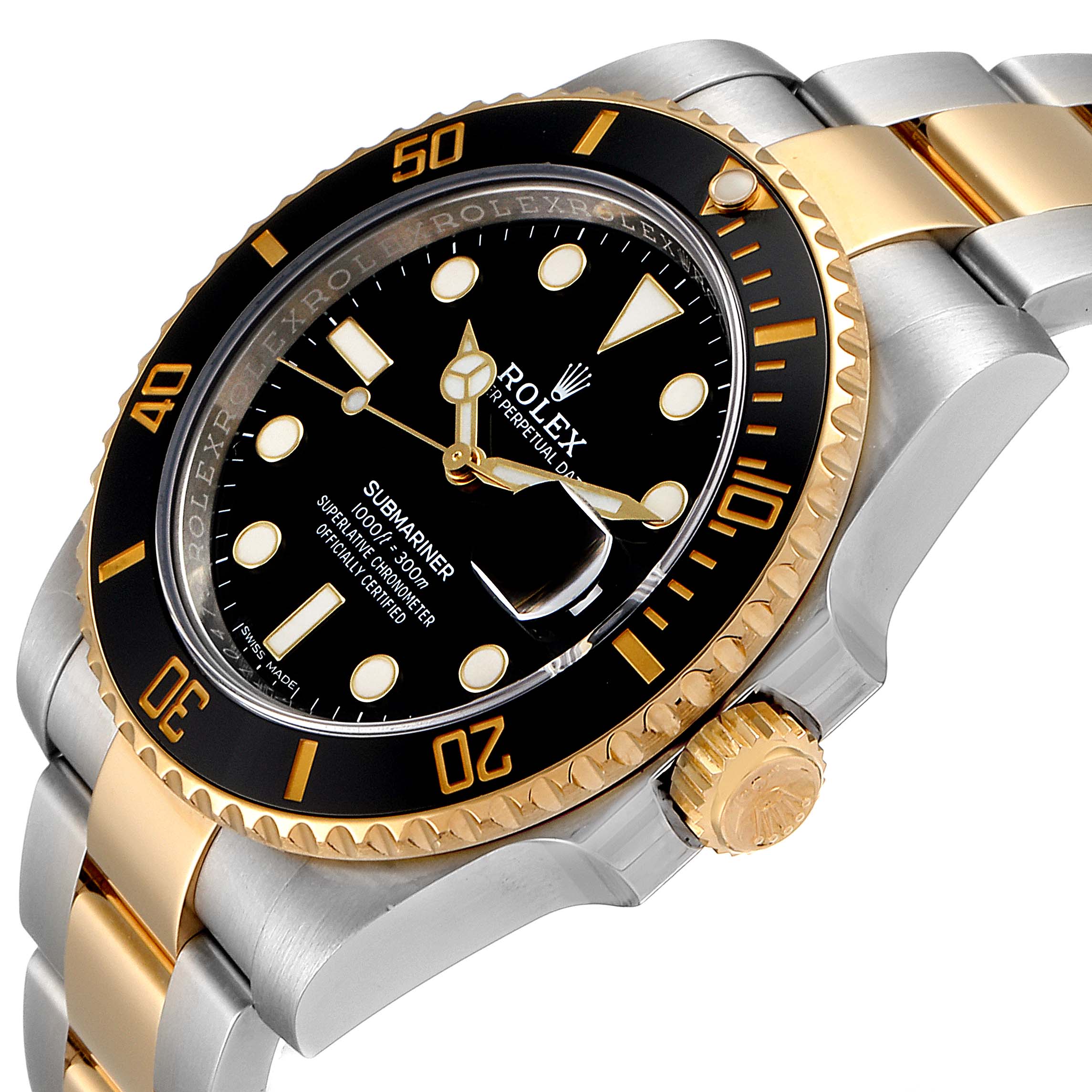 Rolex Submariner Steel Yellow Gold Black Dial Automatic Mens Watch 116613