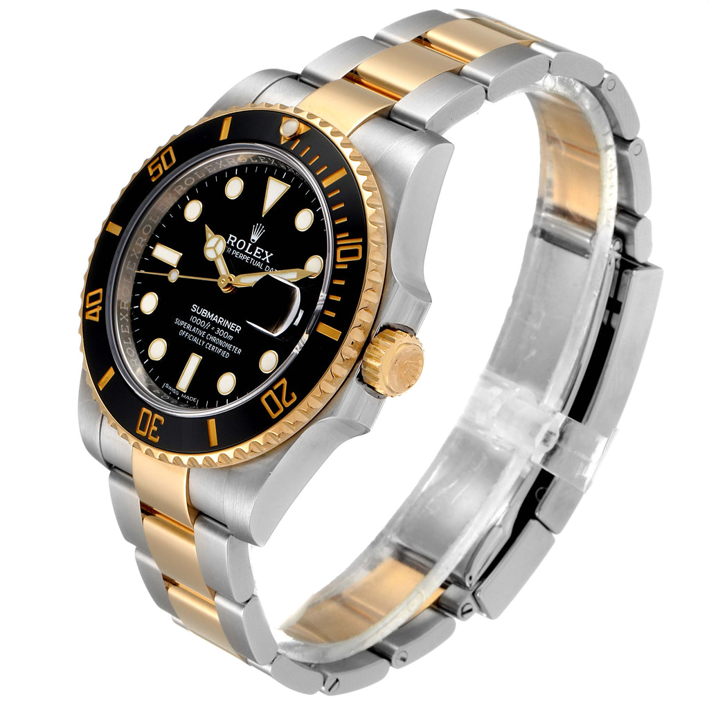 Rolex Submariner Steel Yellow Gold Black Dial Automatic Mens Watch 116613