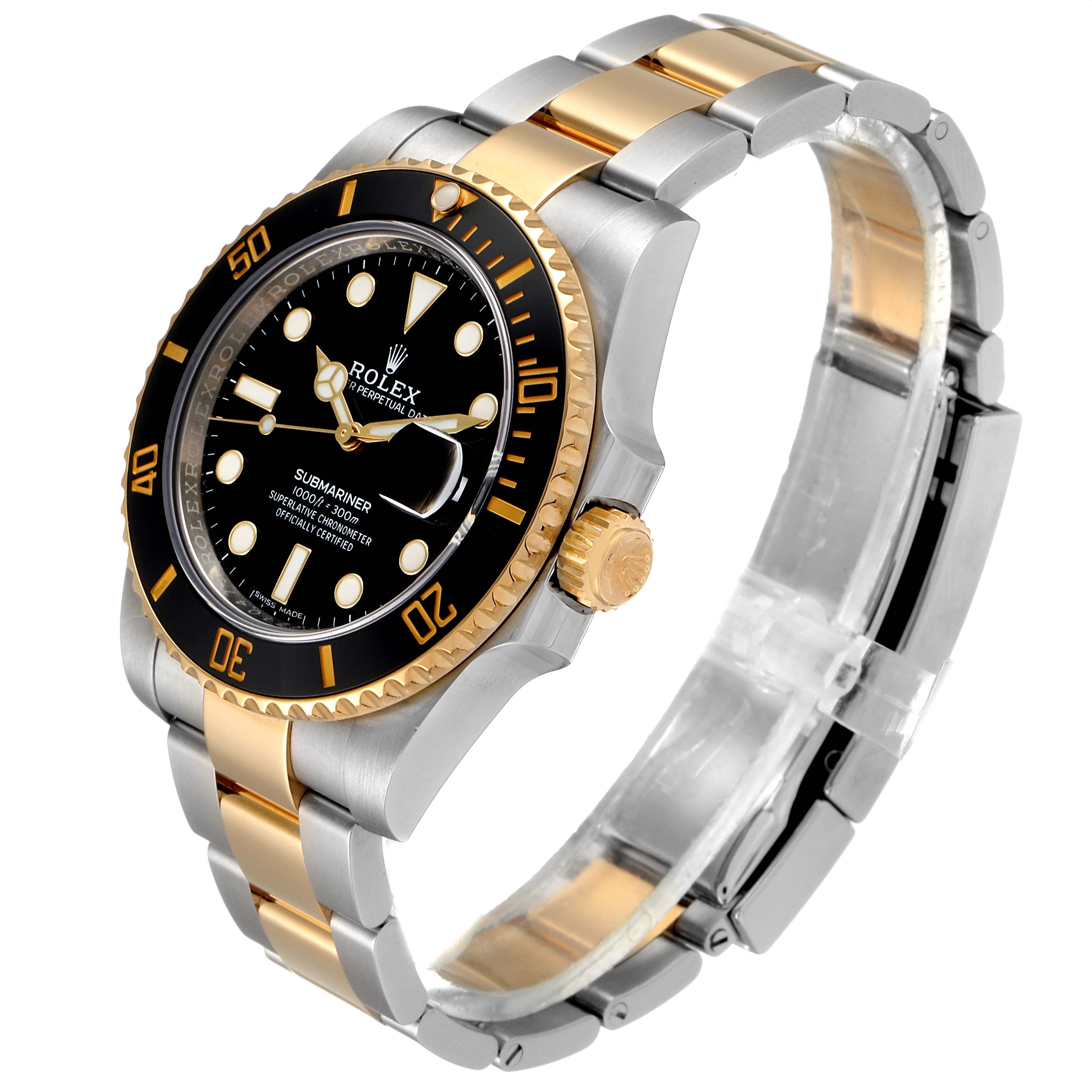 Rolex Submariner Steel Yellow Gold Black Dial Automatic Mens Watch 116613