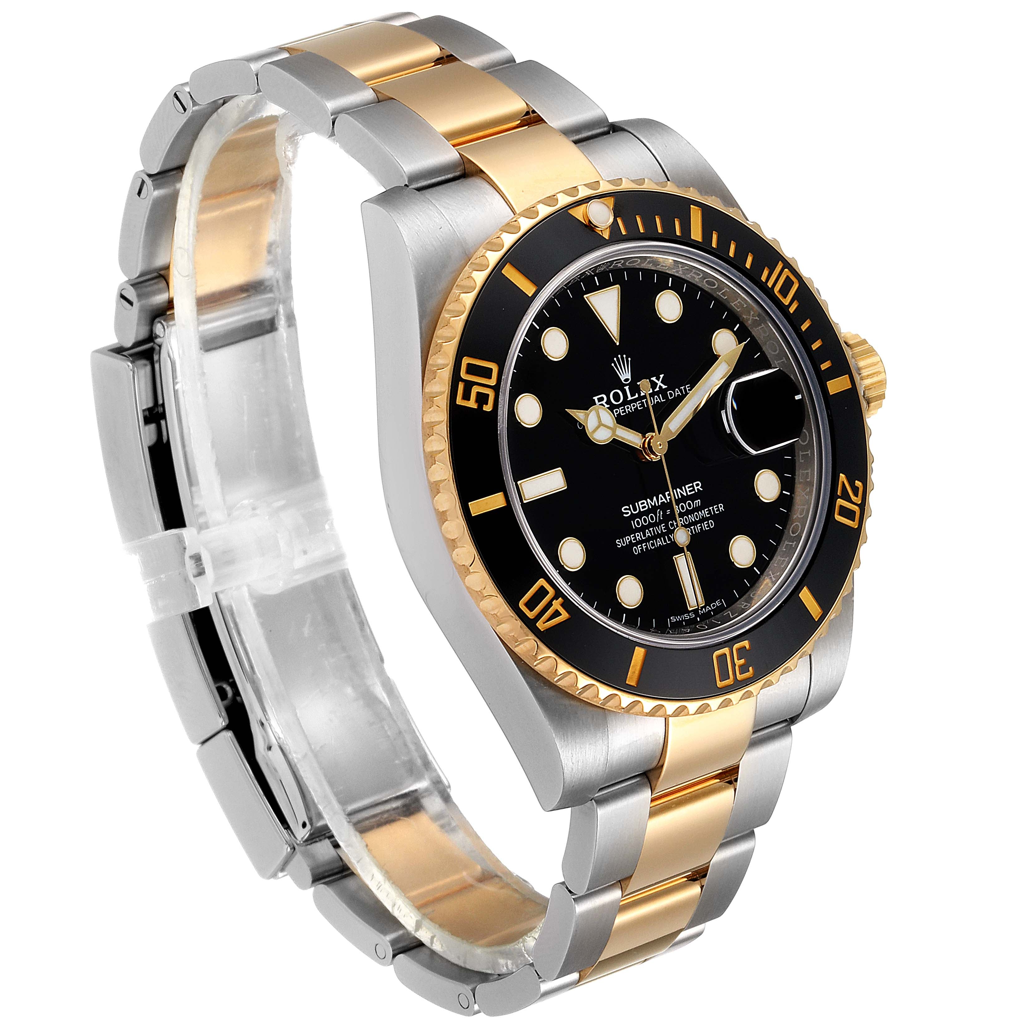 Rolex Submariner Steel Yellow Gold Black Dial Automatic Mens Watch 116613