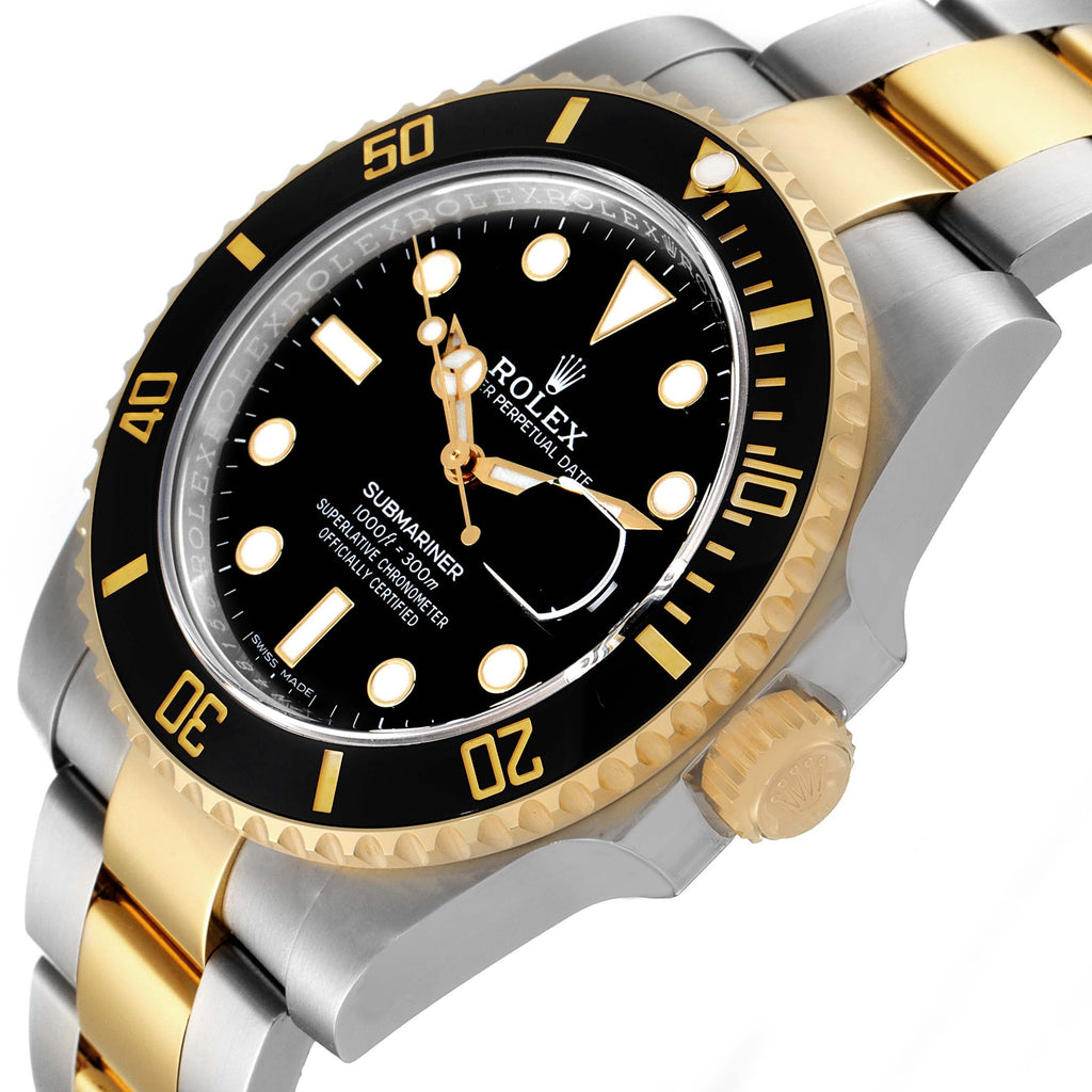 Rolex Submariner Steel Yellow Gold Black Dial Mens Watch 116613 Unworn