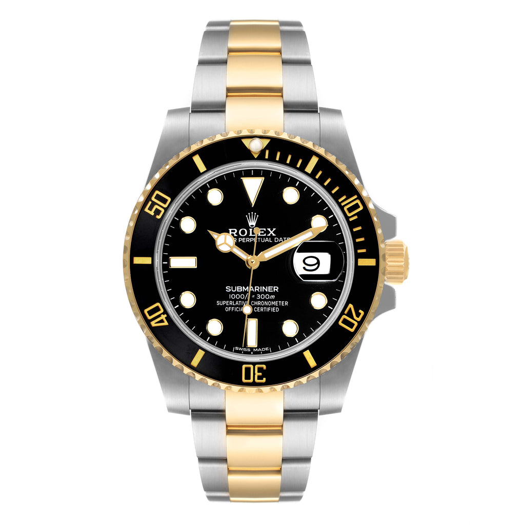Rolex Submariner Steel Yellow Gold Black Dial Mens Watch 116613 Unworn